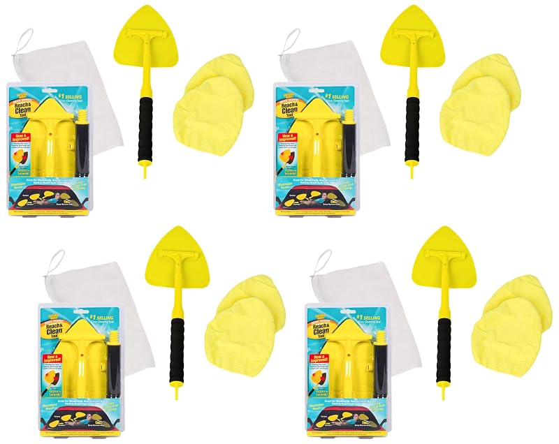 Invisible Glass 95160 Ferramenta para Limpeza de Para-brisa com Cabo Extensível, Microfibras Reutilizáveis e Bolsa, Kit com 4 peças