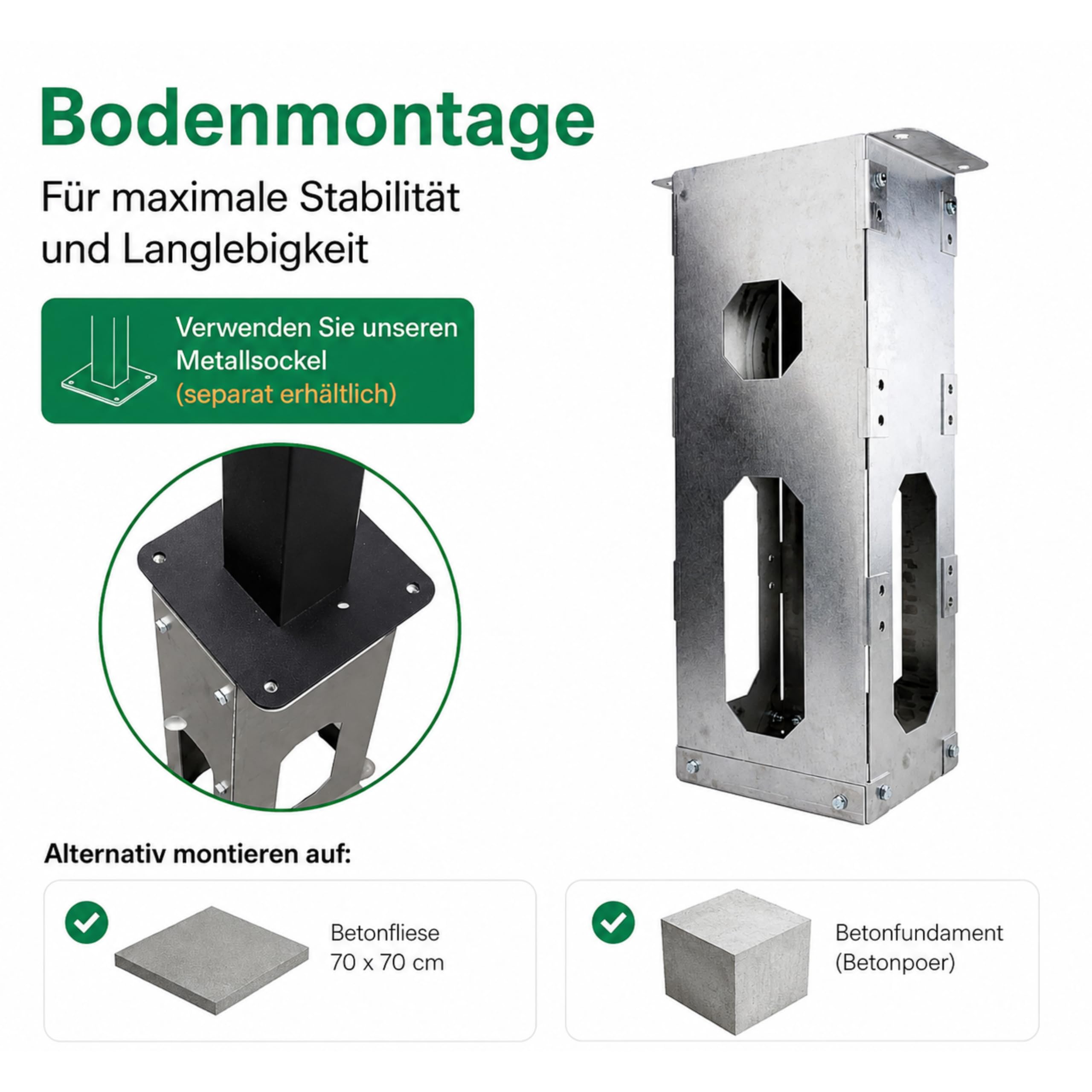 LDY Wallbox Standfuß für Myenergy Zappi V2.1, Stahl, 149 cm