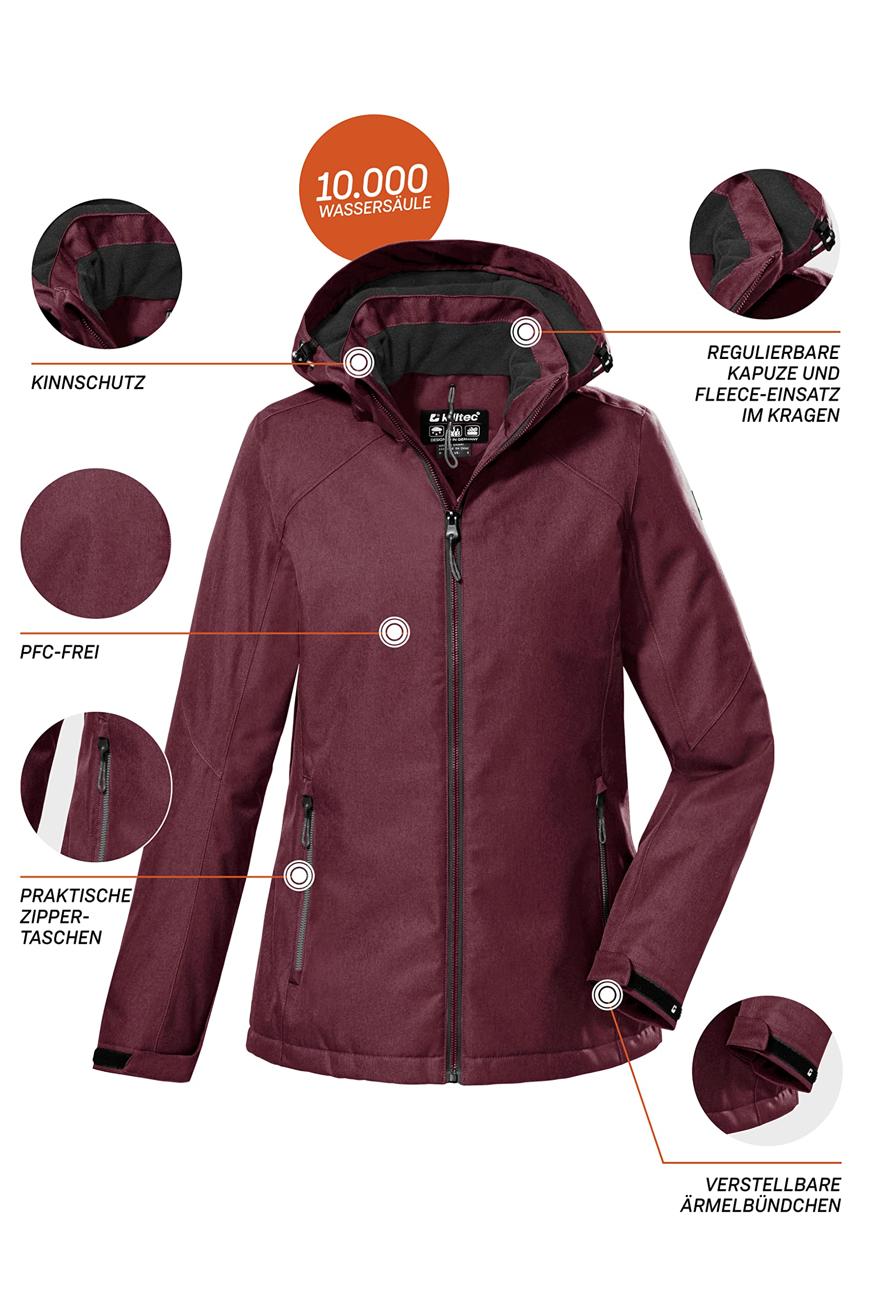 Killtec Kurtka outdoorowa/kurtka funkcyjna z odpinanym kapturem Kobiety Kow 142 Wmn Jckt