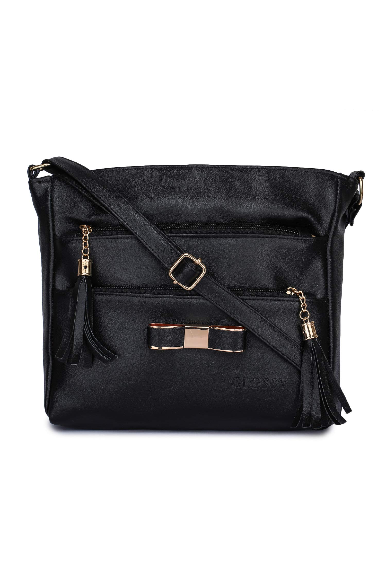 GLOSSY Girls Sling Bag (uf777081_Black) (B07SCKW99J) Amazon Price History, Amazon Price Tracker