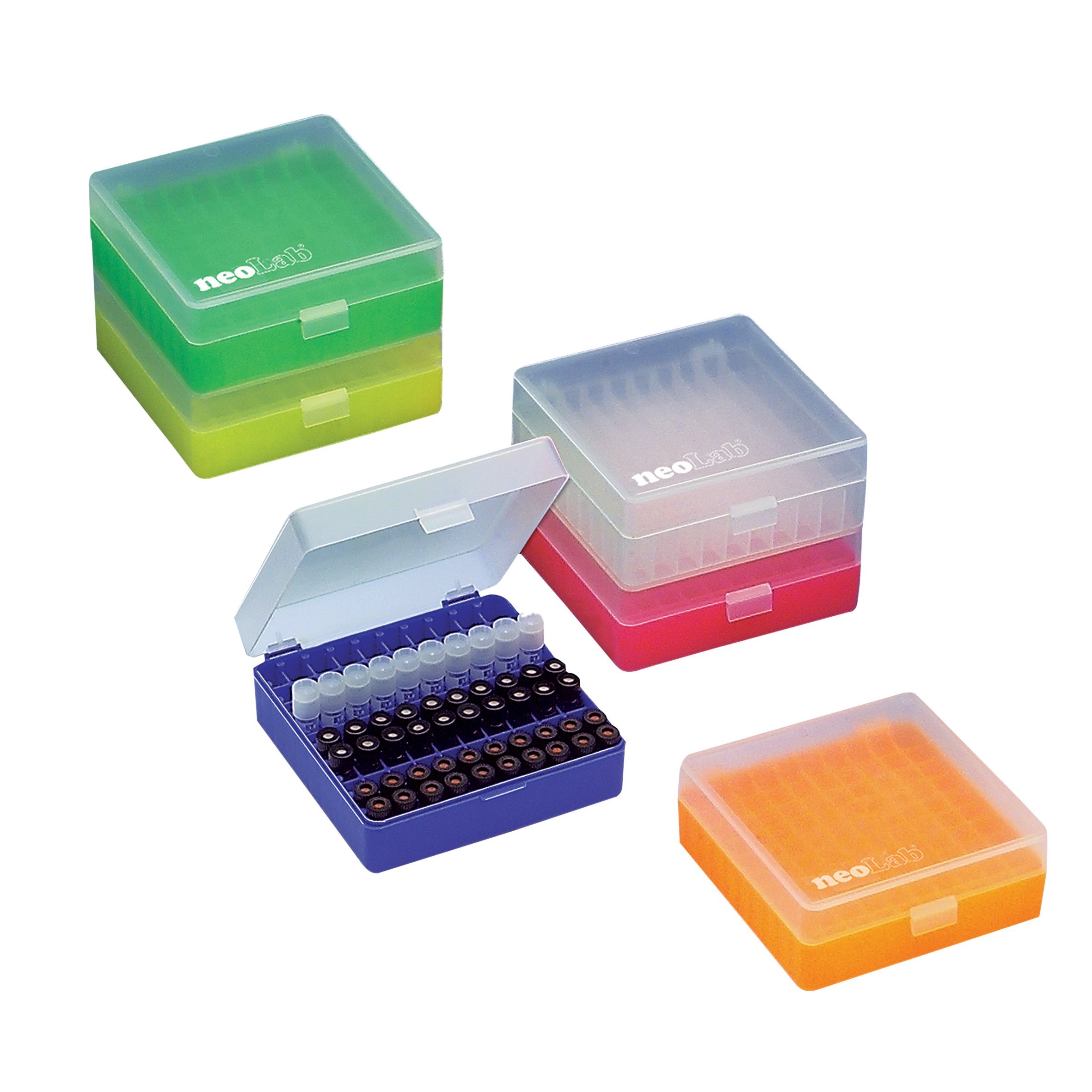 Neolab 2 1967 Neobox 100 scatole impilabili in polipropilene per flaconcini – 12 mm trasparente