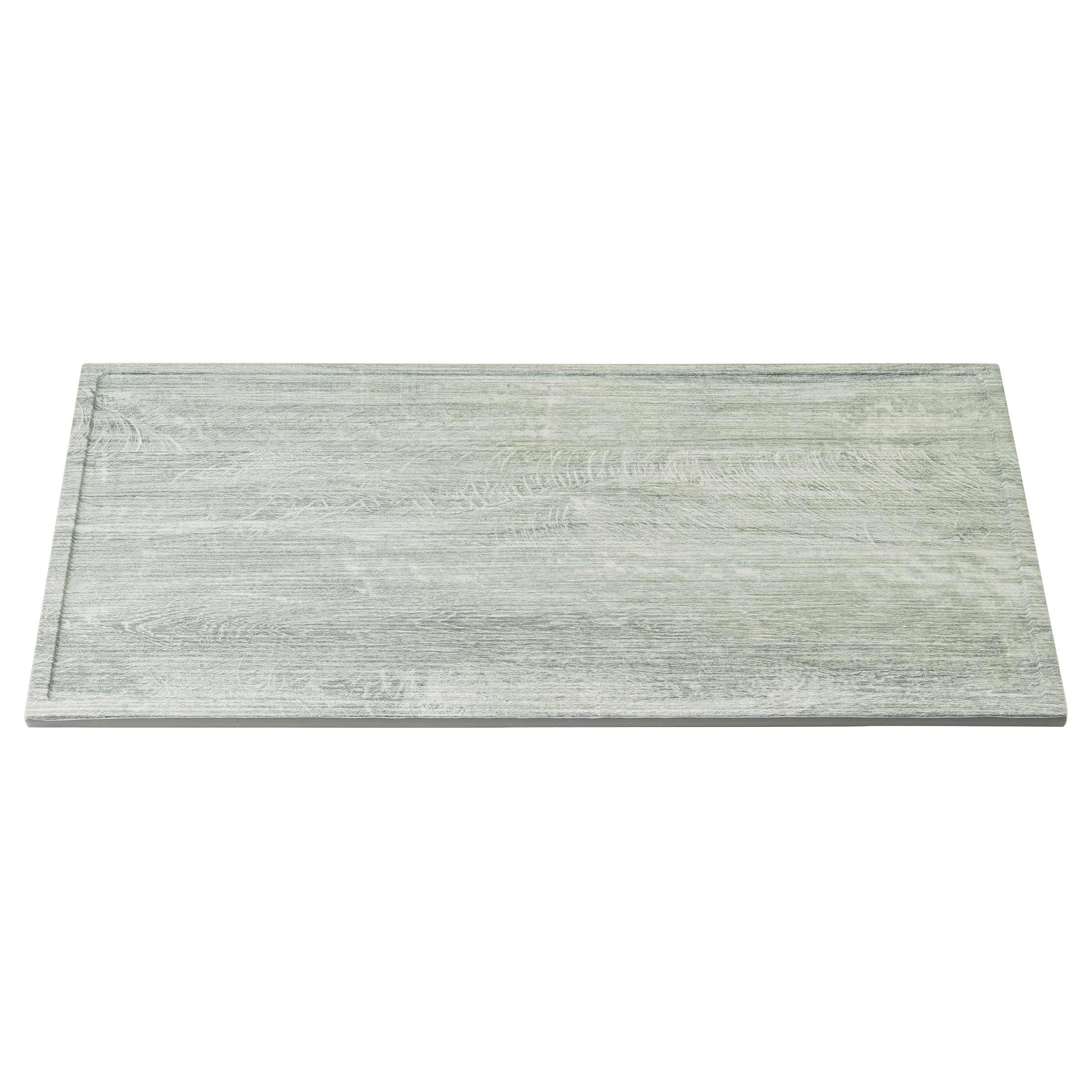 TableCraft Serving Tray, 20.75" x 12.75" x 0.625" Gray Melamine with Smokehouse Decal, Fits Full Size Gastronorm Crates, Decorative Professional Serving Surface for Catering, Buffet, and Display