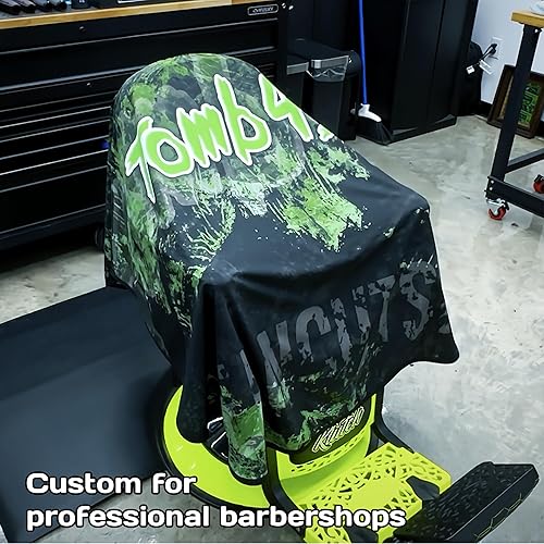 Miniatura 2 de Capa de peluquero personalizada, capas impermeables personalizadas para corte de pelo de salón con cierre a presión ajustable, Blanco