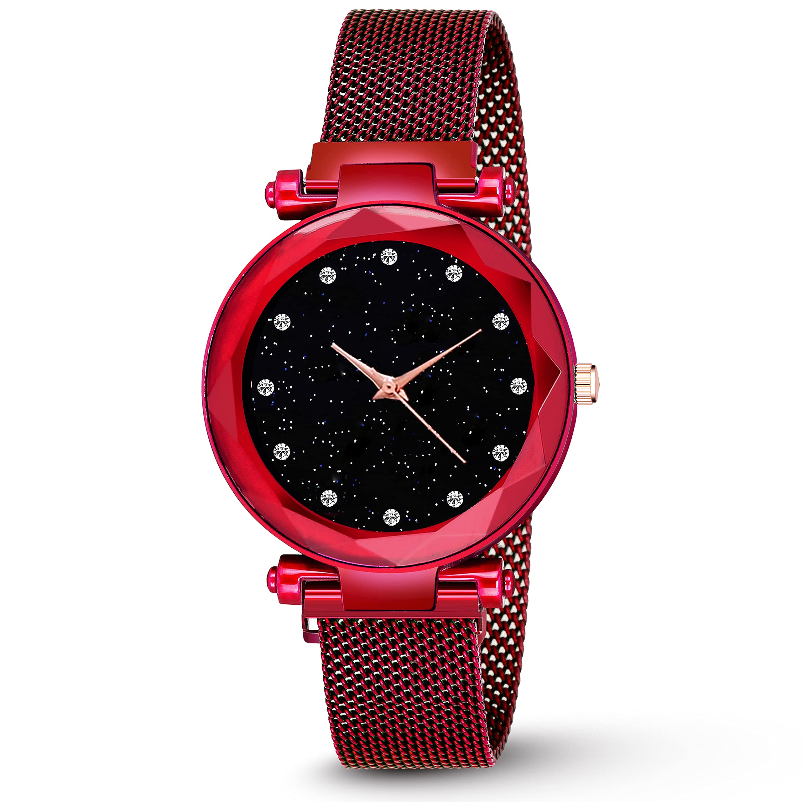 MARCLEX Exclusive Branded New Red Diamond Studded Dial Analogue Quartz Magnet Strap Gift Watch For Women Or Girls And Watch For Girl Or Women Or Stylish Ladies (Colatina Red) (B08R9MFQCH) Amazon Price History, Amazon Price Tracker
