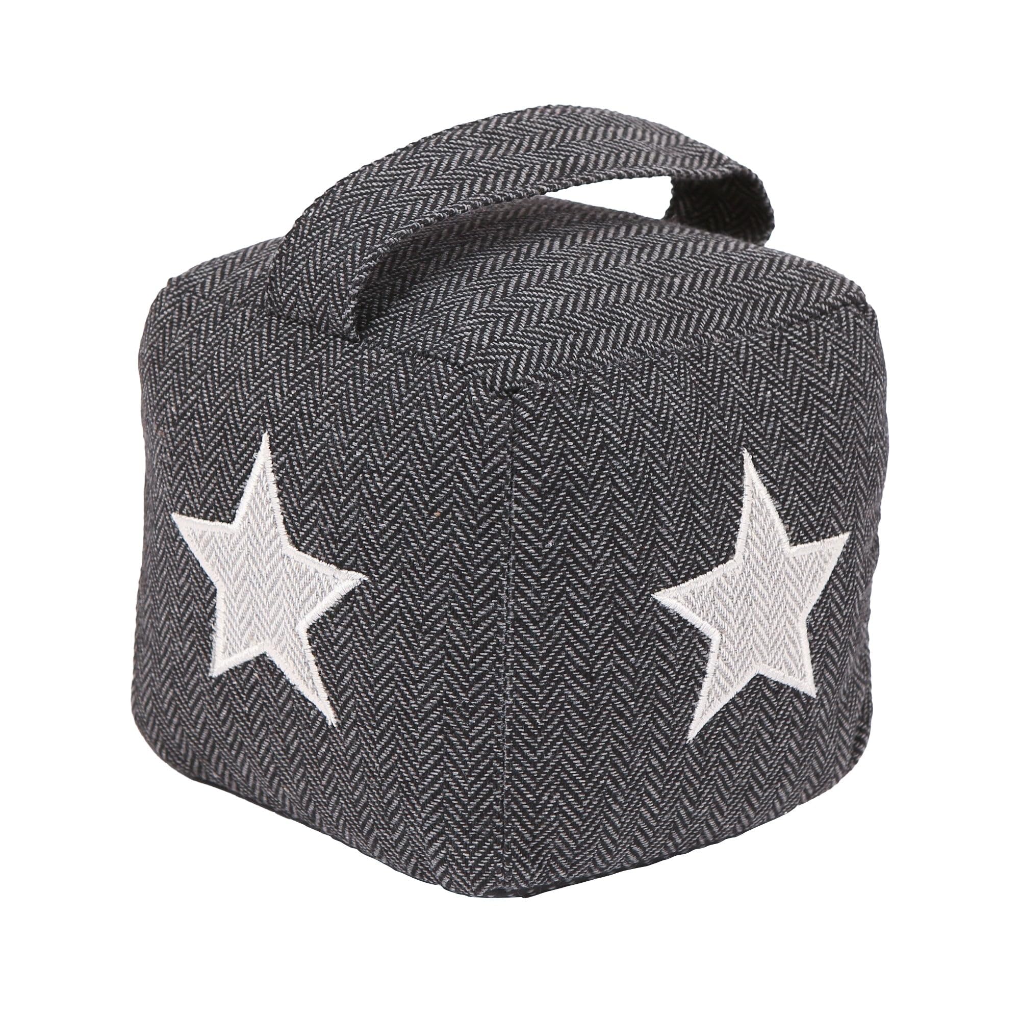 CKB LTD Fabric Door Stopper – Heavy 1.5kg Weighted Interior Decorative Door Stop - Non-Scratch Floor Door Holder for Home, Office Carpet & Hard Floors (Star Cube)
