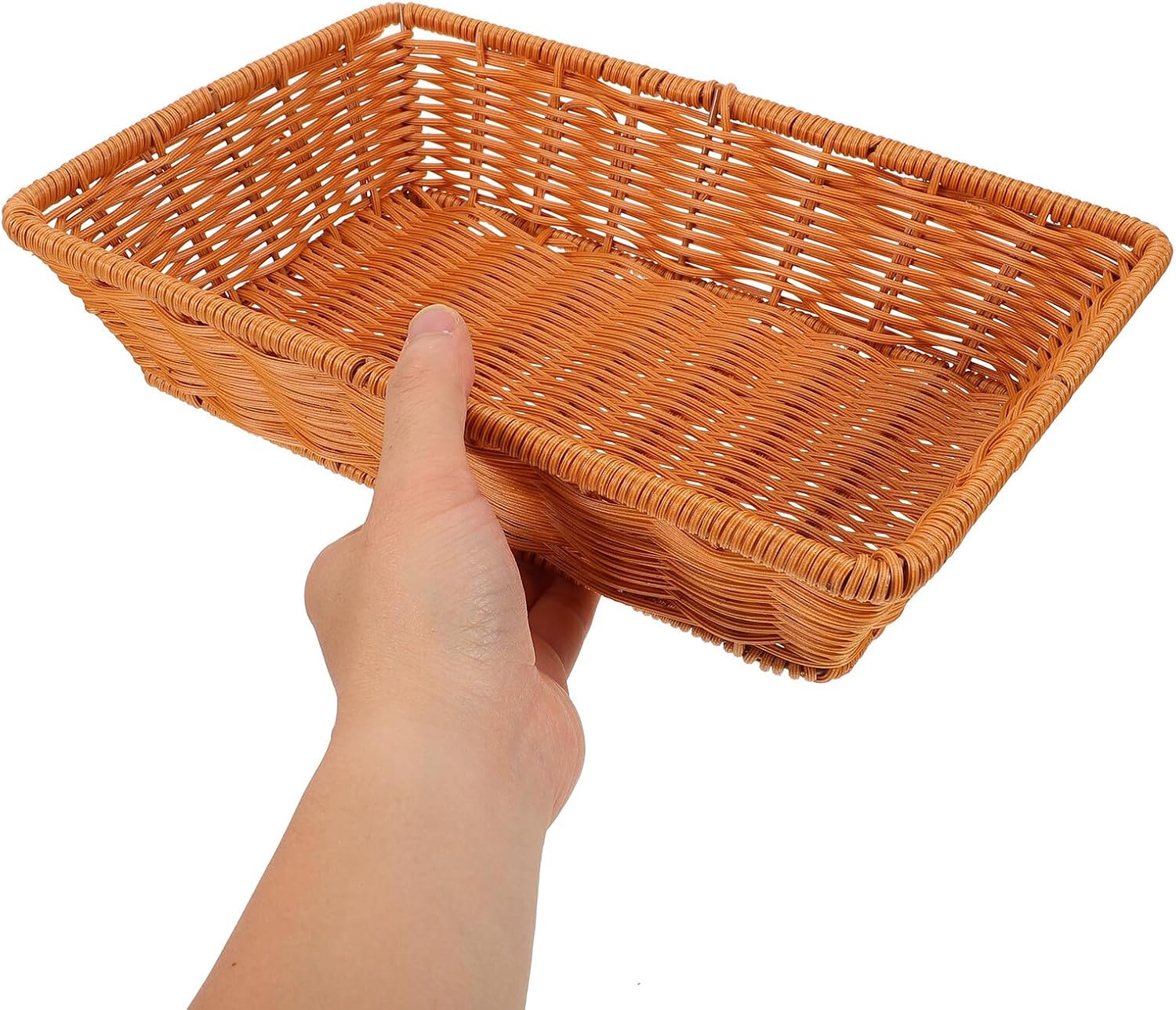 Woven Bread Basket for Kitchen Counter Serving, PP Reinforced