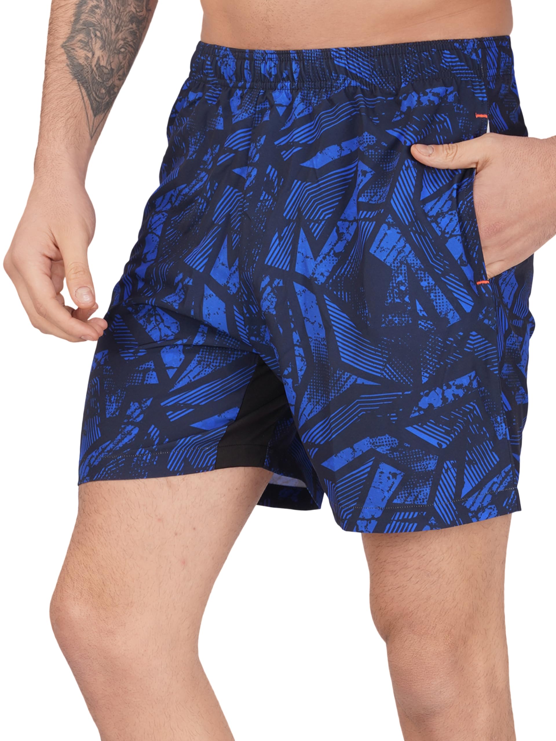 NEVER LOSE Mens 5" Swim Trunks with Zipper Pockets Quick Dry Beach Board Shorts for Men Swimsuit Swimwear with Mesh Lining
