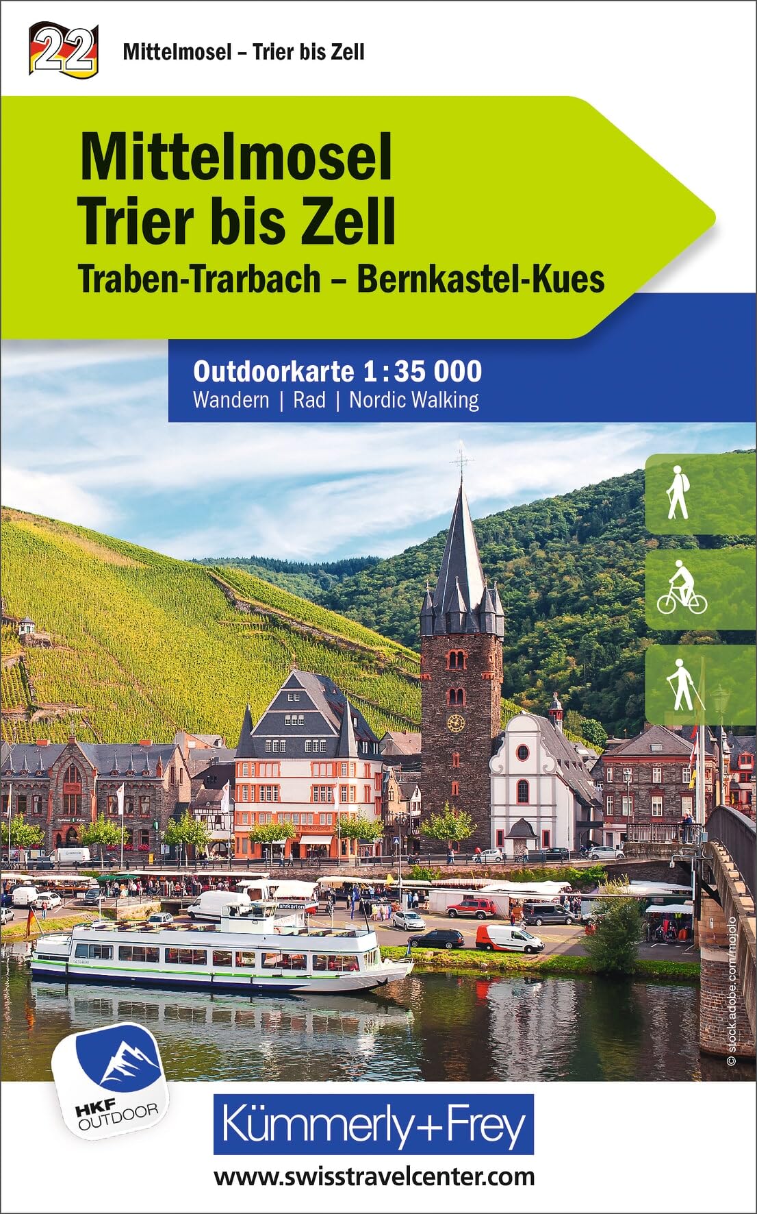 Mittelmosel - Trier to Zell (22): Mit Trauben-Trarbach und Bernkastel-Kues. Touren für Wanderer, Biker und mehr! Free Download (Outdoor maps Germany)