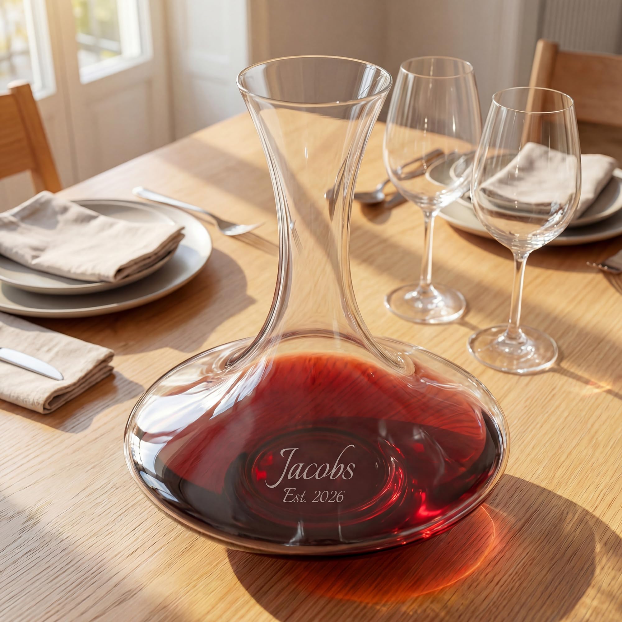 Riedel Ultra decantador personalizado, decantador de vino de cristal grabado personalizado para vino tinto o blanco, accesorios de bar para el hogar y regalo para los amantes del vino