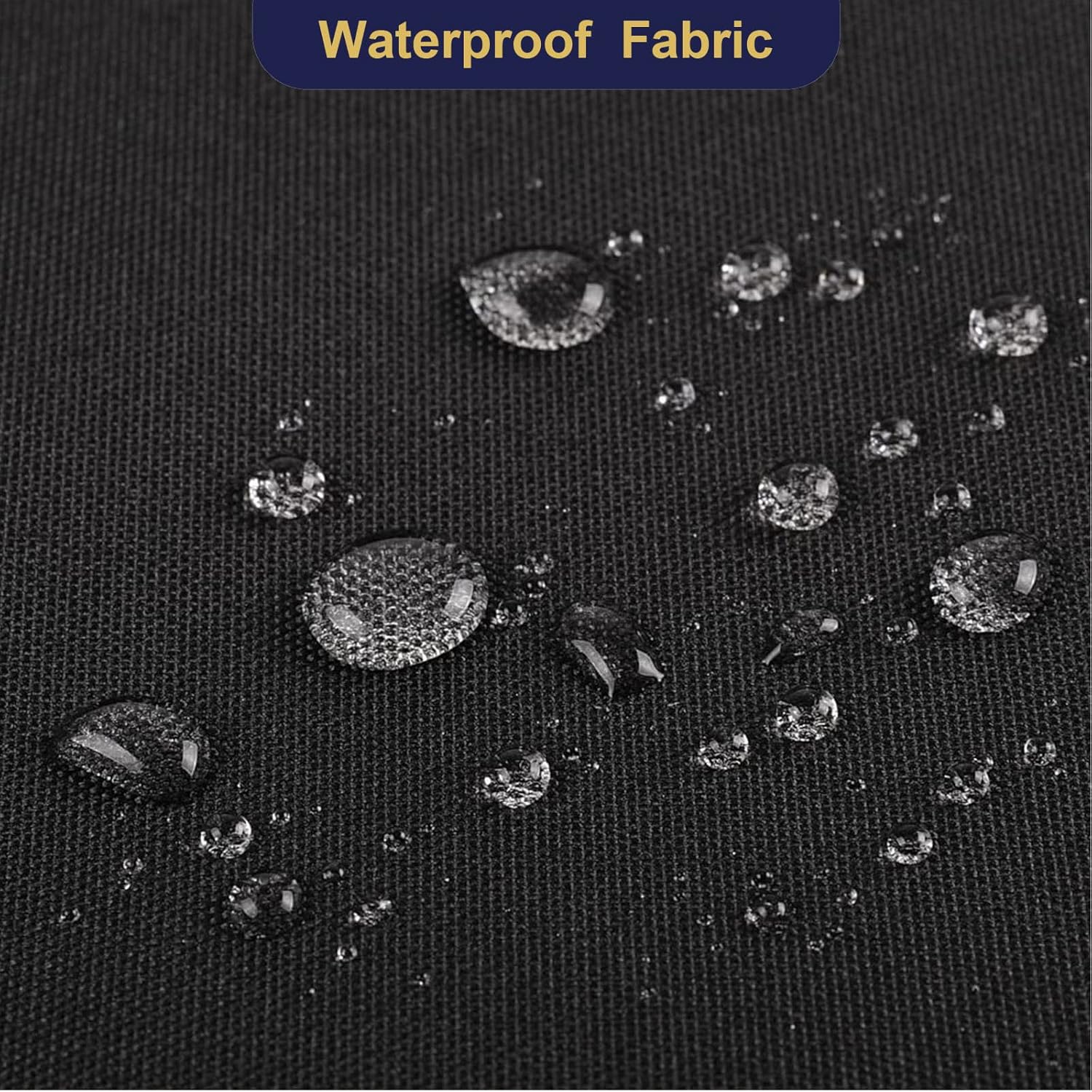 Waterproof Canvas Fabric by The Yard 600D Upholstery Fabric for Chairs 58" Wide Indoor Outdoor Water Resistant Canvas Polyester Material Sewing DIY Cloth, 3 Yards Black