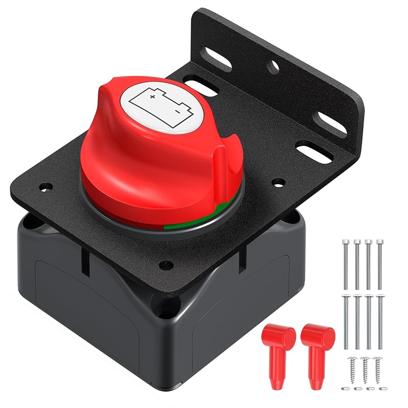 Chave Seccionadora de Bateria RVMARINEPAT 12–48 V 275 A com Suporte de Alumínio – Kit