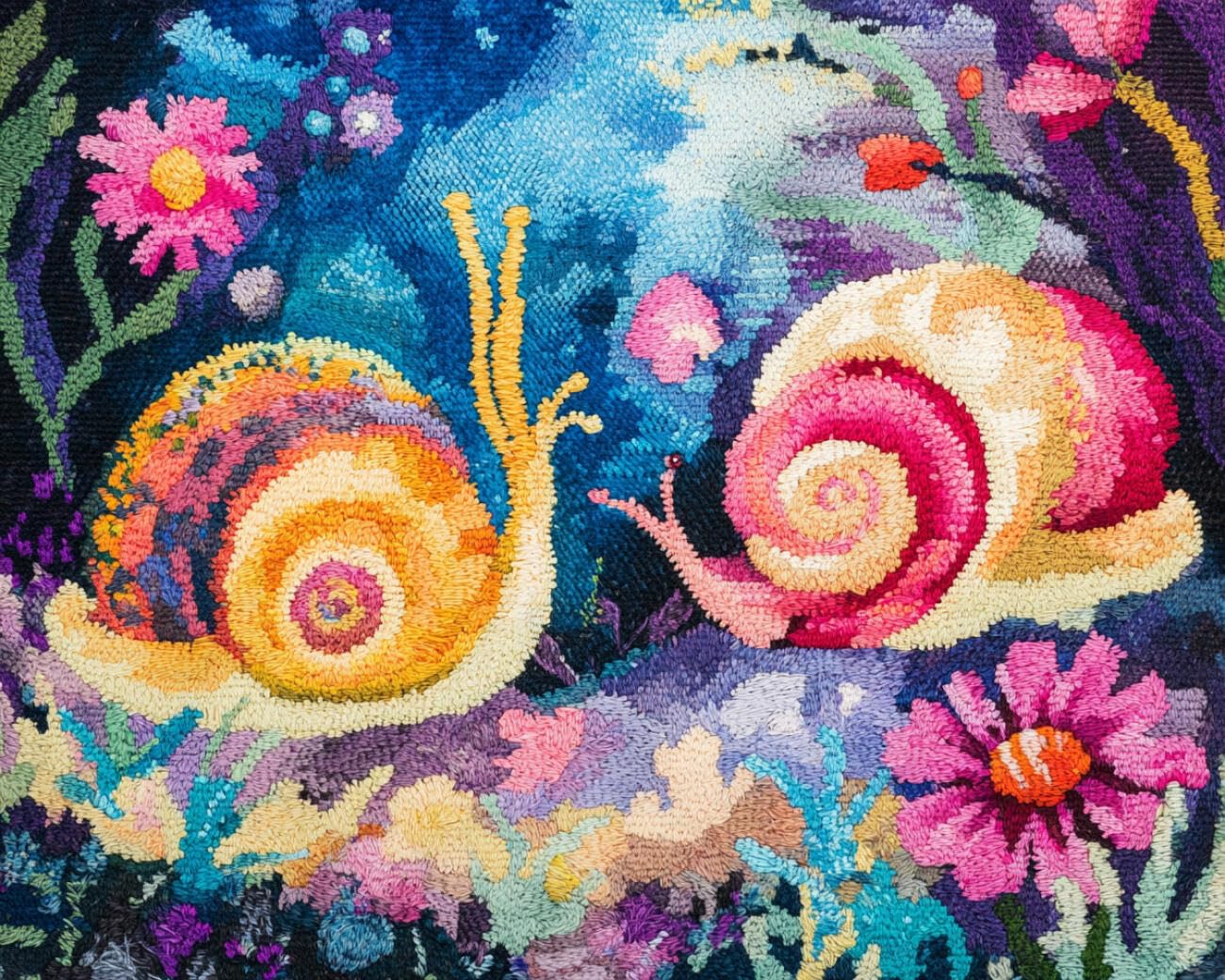 Henypt DIY Latch Hook Rug Kit Cartoon Snail 80x160cm