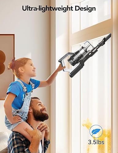 Miniatura 7 de Aspiradora inalámbrica recargable, potente aspiradora de 23000 pa para el hogar con taza de polvo XL, faros LED, tiempo de funcionamiento de 45