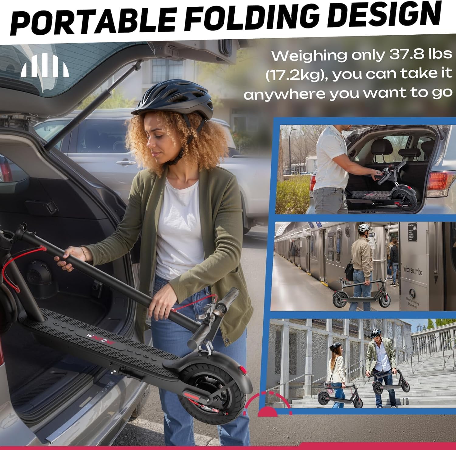 Windone Electric Scooter for Adults, 430W Peak Motor, 19MPH & 17-Mile Range, Foldable Commuter Scooter with 10" Shock-Absorbing Tires & Dual Braking System (UL 2272 Certified)