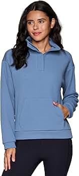 RBX Active Women's 1/4 Zip Sweatshirt, Lightweight Mock Neck