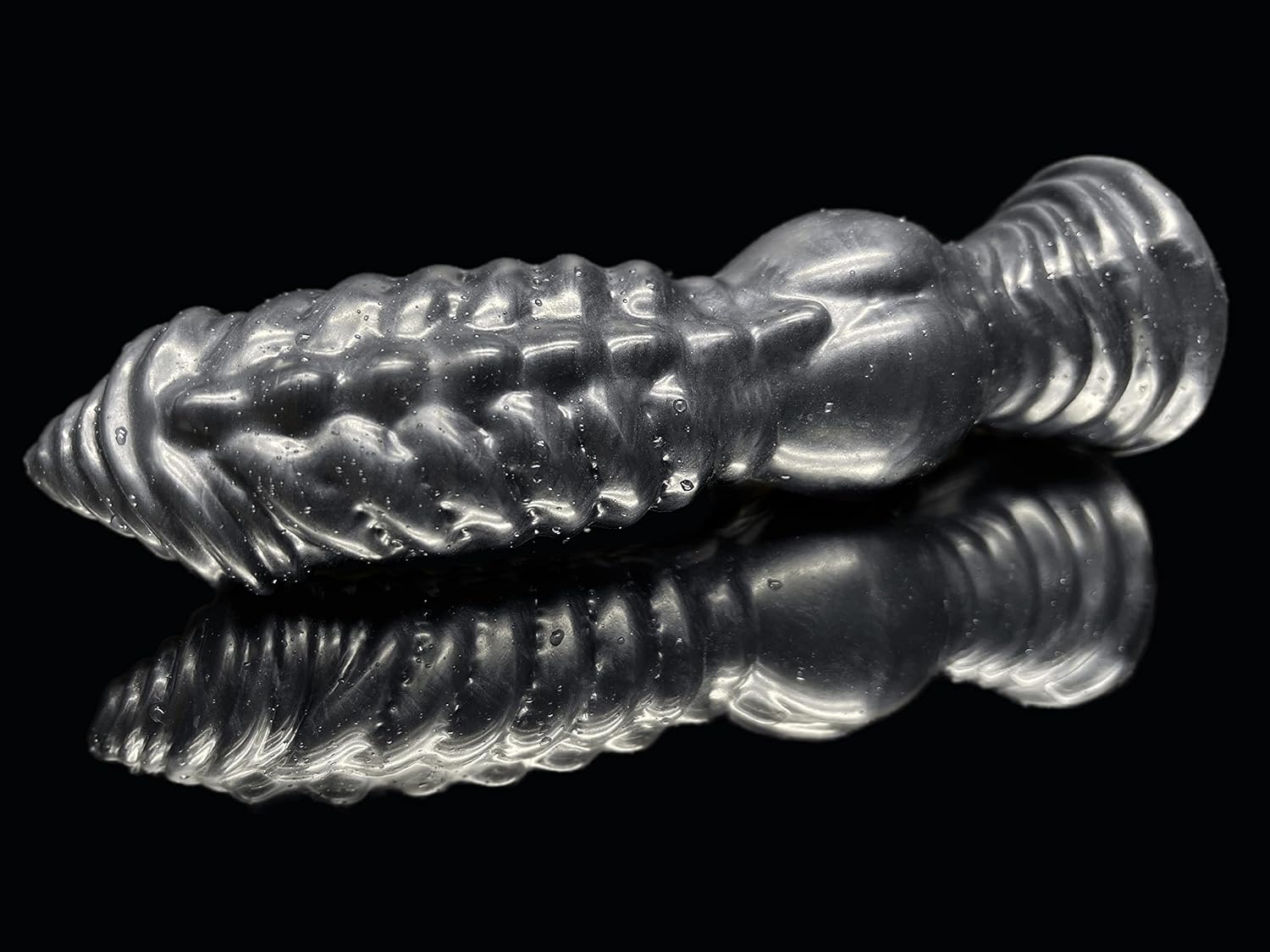 FlirtyDawg Fantasy Dildo Knotted Anubis 7 inch Color Darkside Platinum Silicone Monster Alien Adult Anal Sex Toys