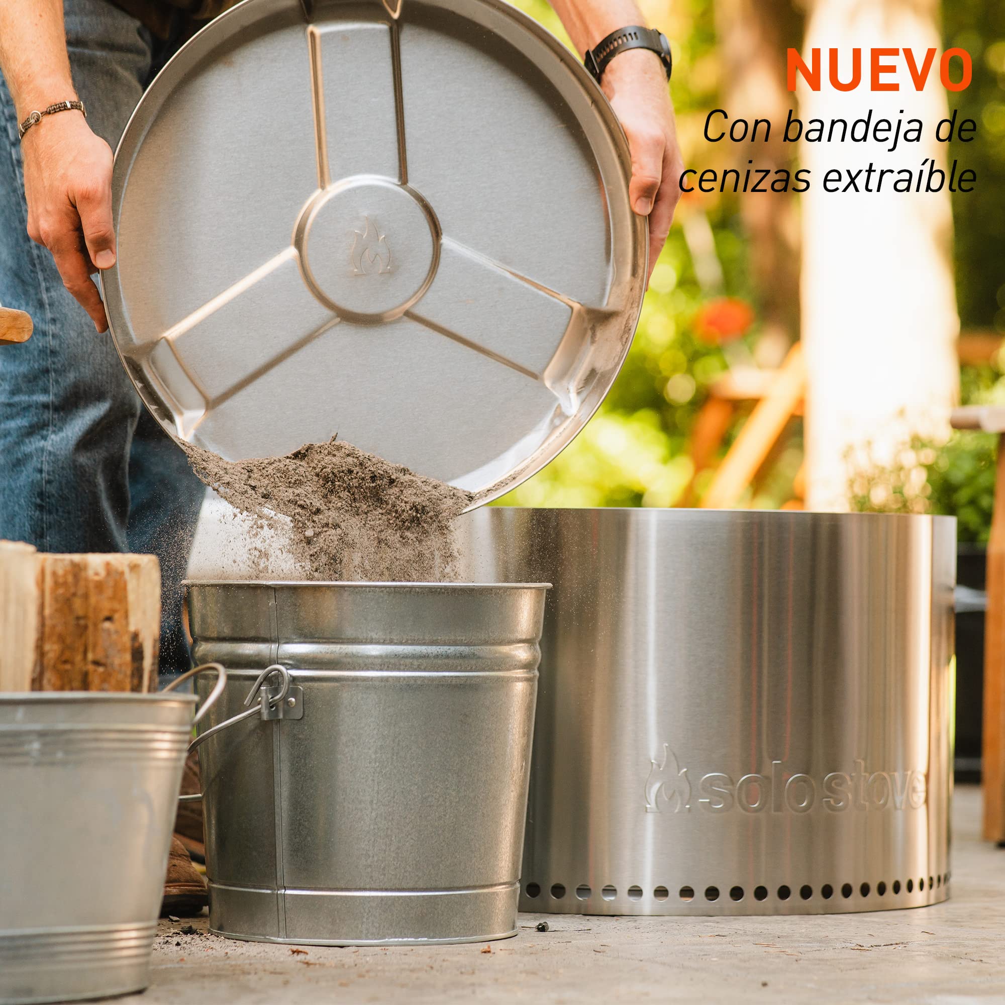 Solo Stove Bonfire Brasero sin Humos 2.0 | Incl. Maletín, Accesorio de Camping portátil para Quemar Madera, con Bandeja de Cenizas extraíble, Acero Inoxidable, ⌀ 49,5 cm, Altura 35,5 cm, 9 kg