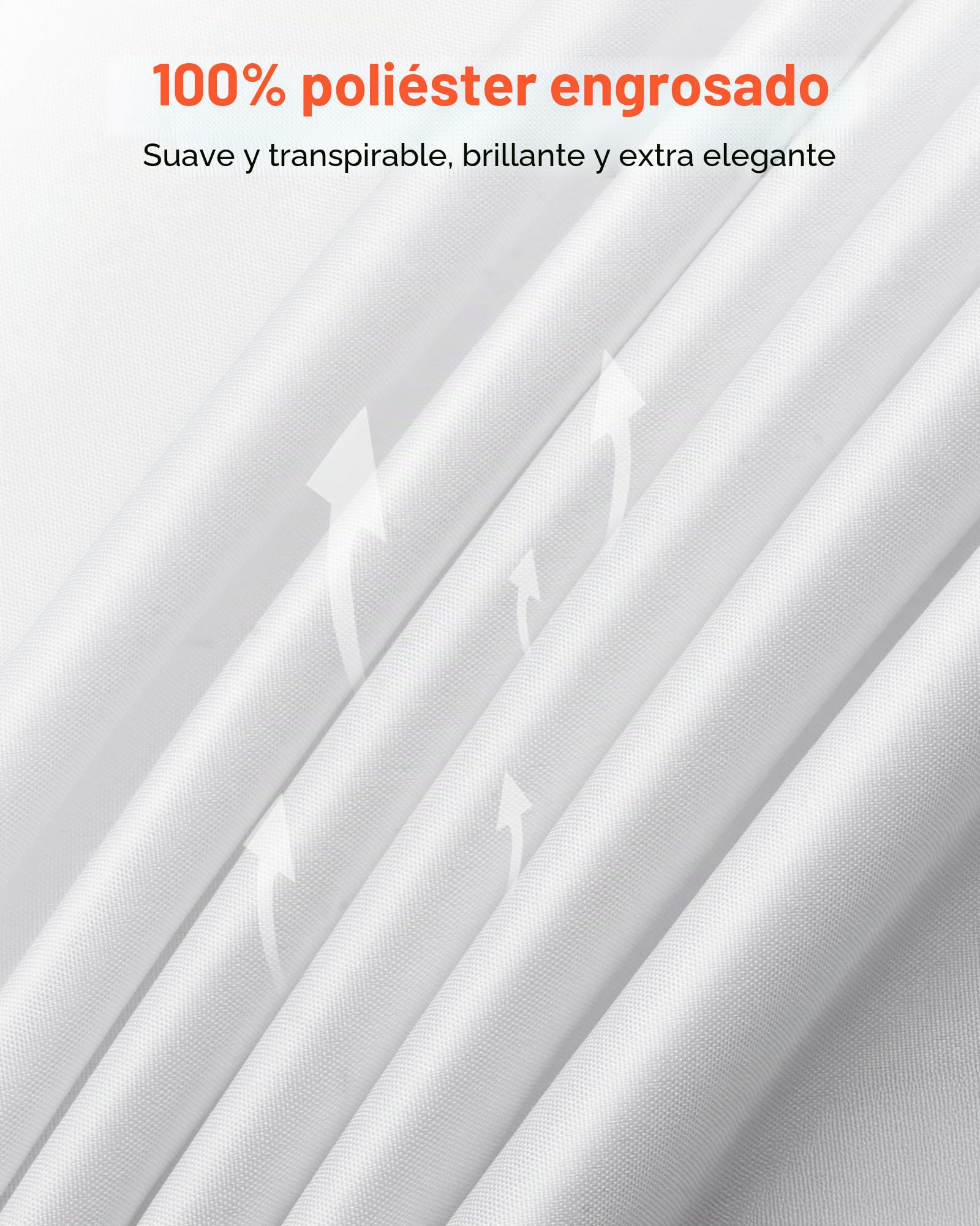 VEVOR Manteles Redondos de 3048 mm, Elegantes y Versátiles, Resistentes a Las Arrugas, Lavables a Máquina, de Poliéster, para Fiestas, Bodas, Banquetes y Eventos Formales, Color Blanco, 6 uds