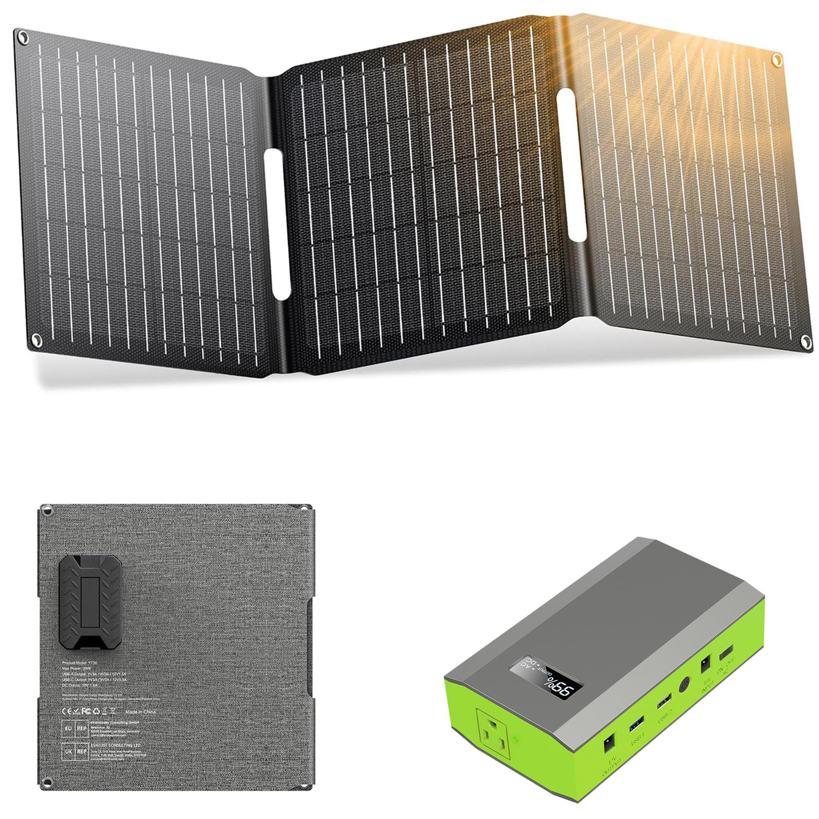 ZeroKor Portable Power Bank with AC Outlet, 110V Portable Laptop Battery Bank with Solar Charger Backup Power Source for Outdoor Smart Devices Tent Camping Backpacking Emergency