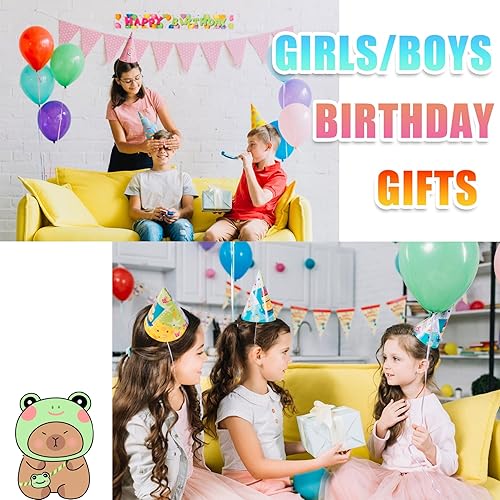 Miniatura 6 de Capybara - Peluche con 9 piezas de ropa y accesorios, 10.2 pulgadas, lindos juguetes de peluche de Capybara para niñas y niños (marrón)