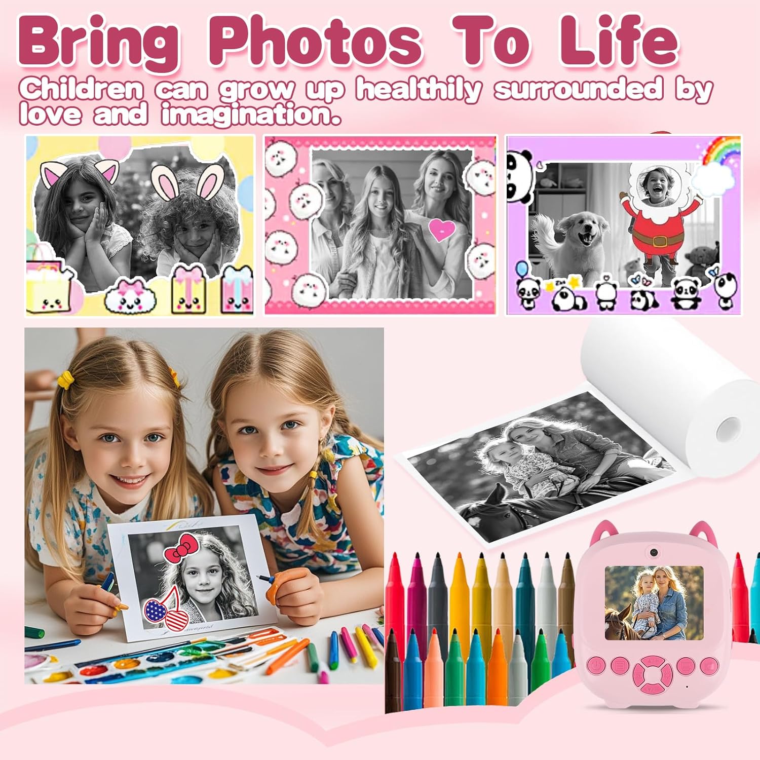 5 Rolls Premium Mini Thermal Printer Sticker Paper, BPA Free, 57 X 25mm, Mini Printer Sticker Paper for Most Kids Instant Camera, Kids Instant Camera Refill - Image 5