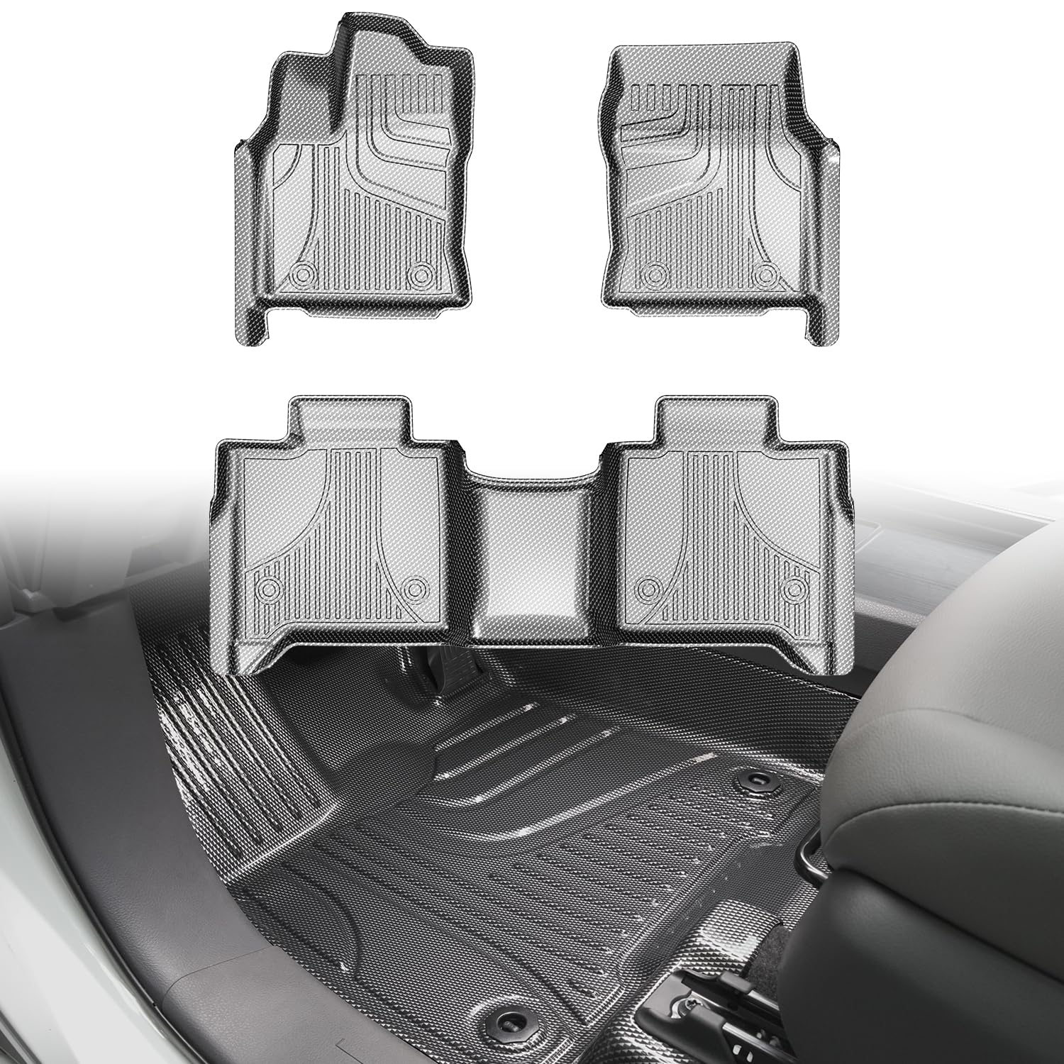 Carbon Fiber Pattern Floor Mats (Tundra CrewMax)
