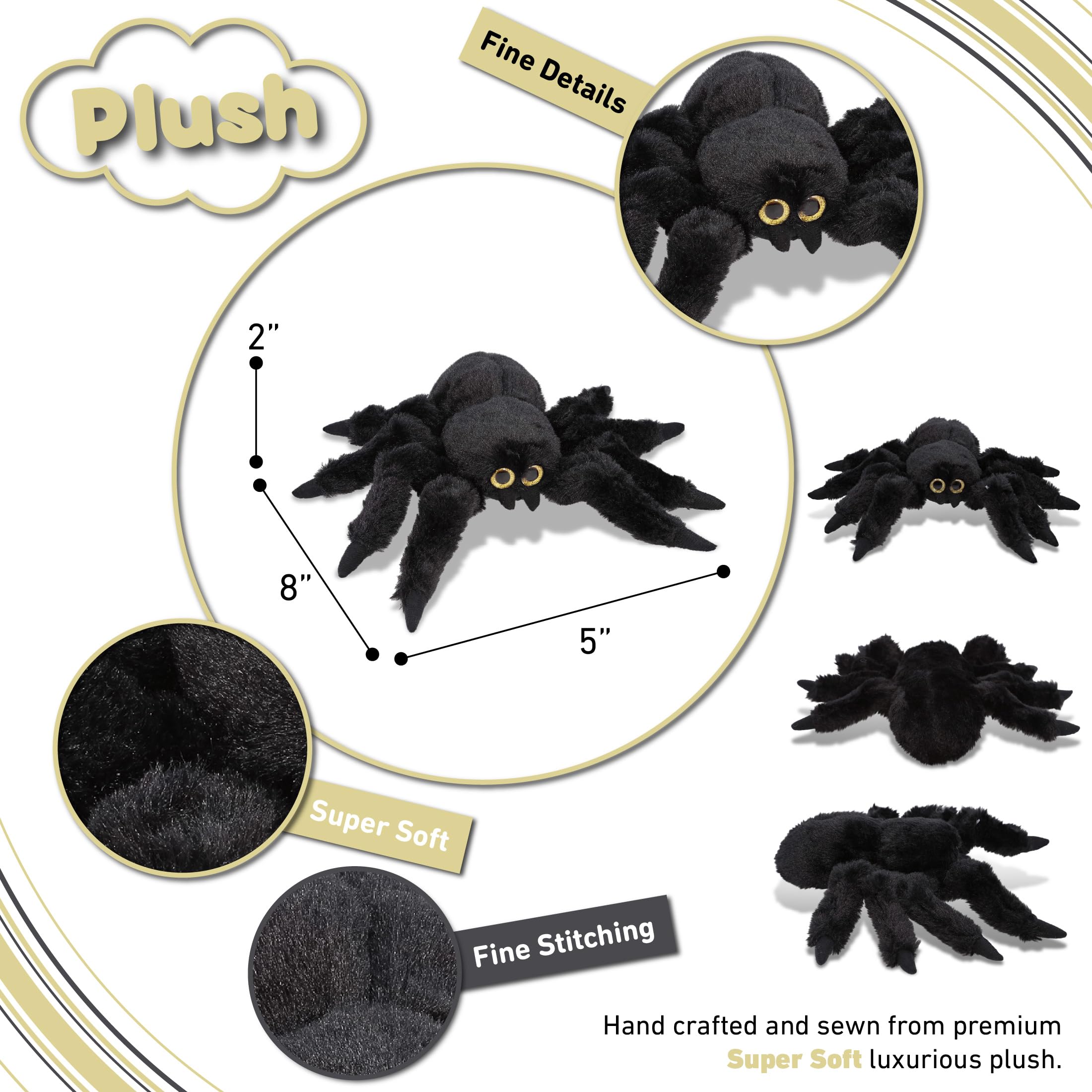 Amazon | DolliBu ブラックスパイダー ぬいぐるみ - 男の子と女の子の