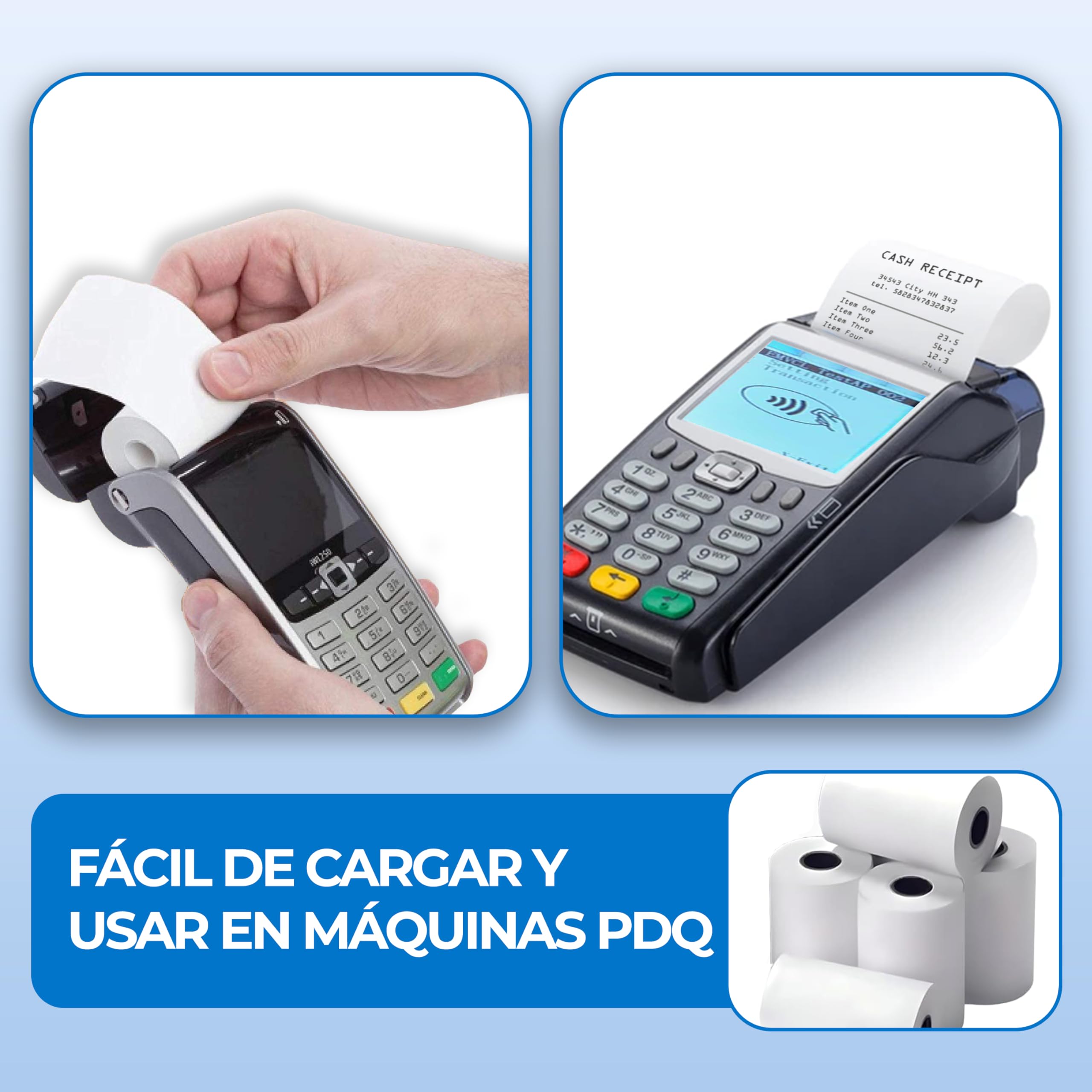 Double Dragon 57 x 40 mm Papel Térmico Premium para Recibos para Máquinas PDQ, POS, EPOS [Paquete de 20 unidades]