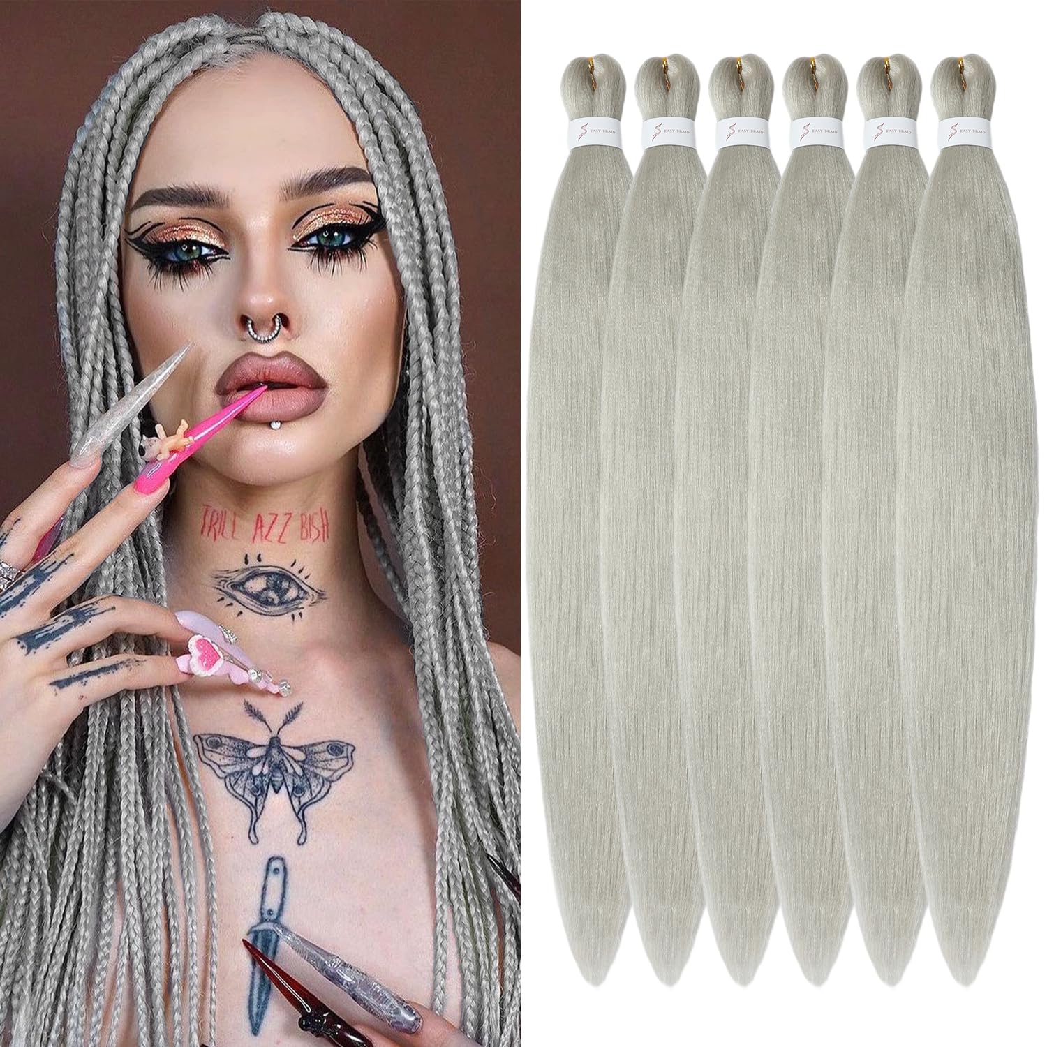 YDDM Capelli Per Treccine Africane Rosa Extension Treccine Texture Yaki Easy Install per Principianti 20 Pollici 3 Pezzi Capelli Leggeri e Naturali per Box Braids, Twist e Crochet — view 79