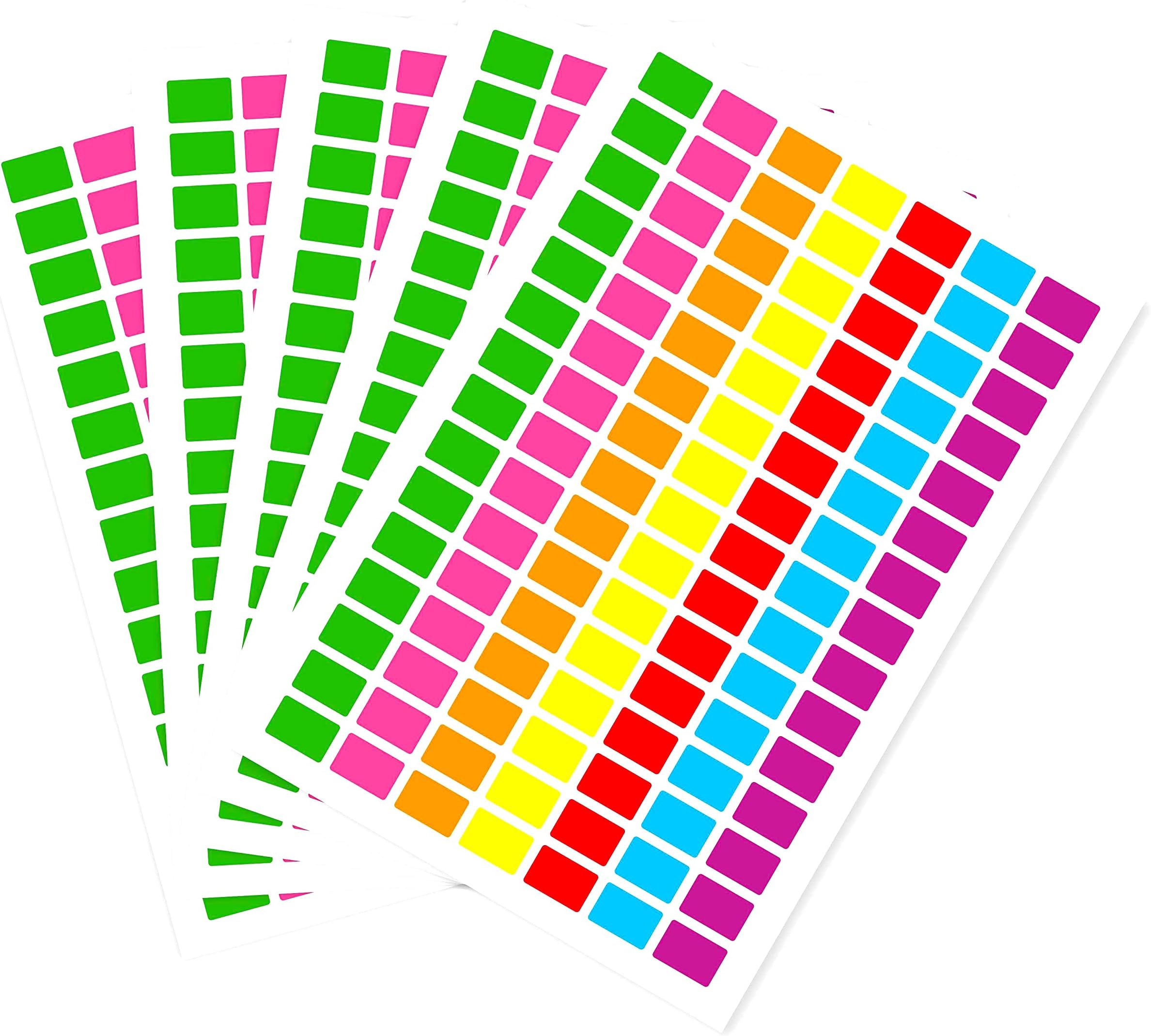 PARLAIM Rectangle Color Coding Labels, 3/4" x1/2" Rectangular, 7 Multi Bright Colors 1575PCS Price Sticker for File Folder Tabs, Garage Sale Sticker, Price tag etc