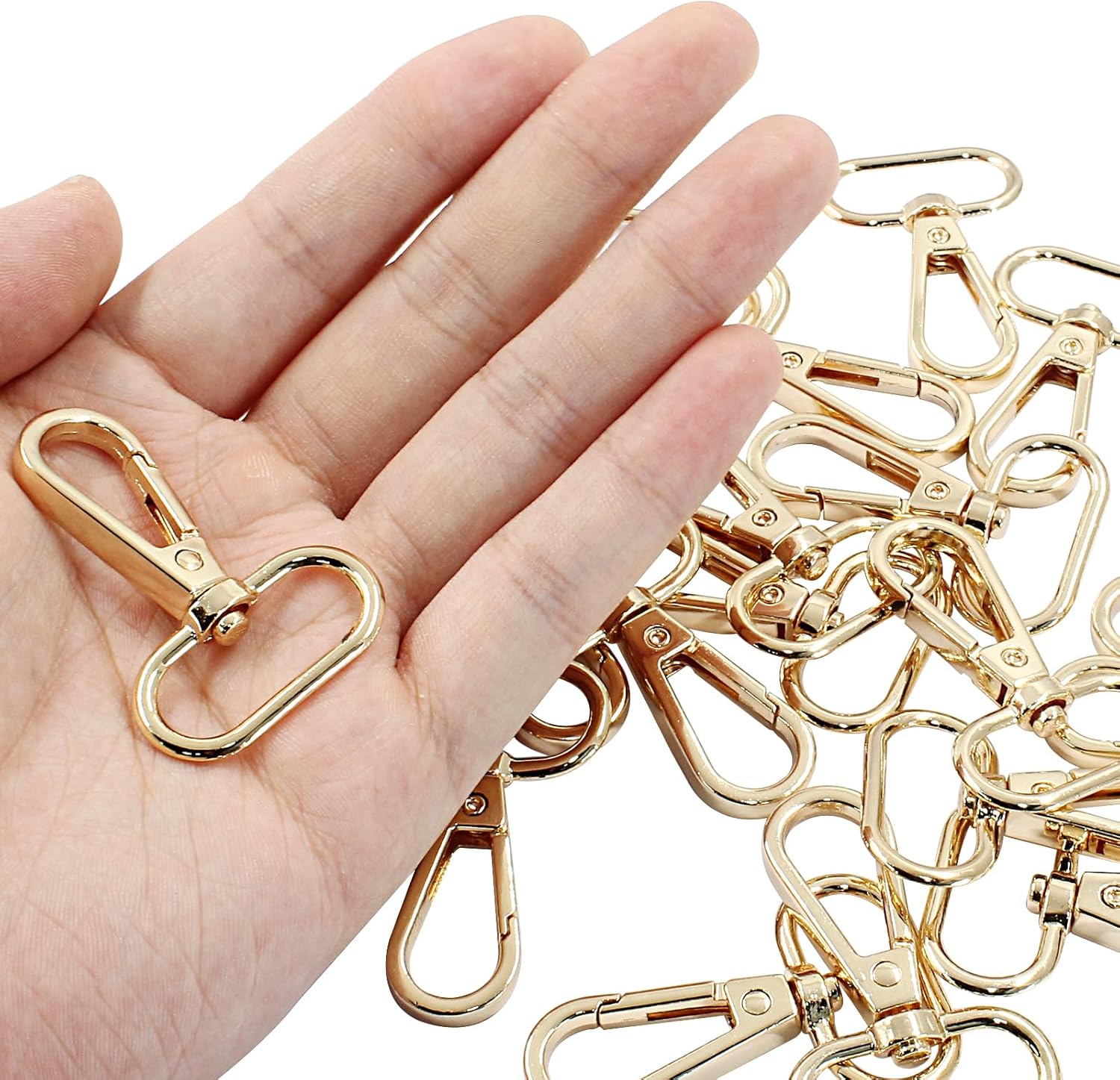 20Pcs Oval Ring Swivel Lobster Clasps 1" Inside Diameter Snap Hook Swivel Clasp Metal Swivel Snap Hooks Clips for Purse Making DIY Keychain Bag Part (25mm, Gold) - Image 4