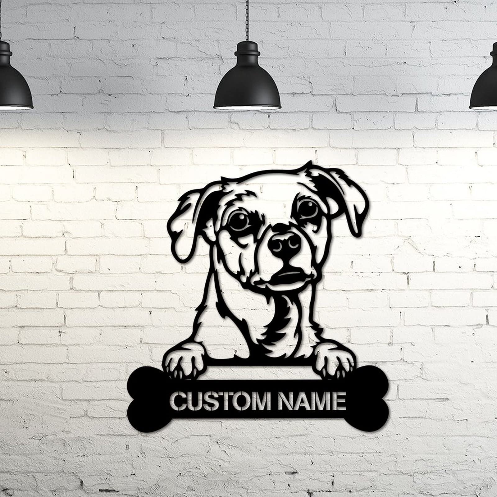 Panneau personnalisé avec nom de chien pour entrée style ferme