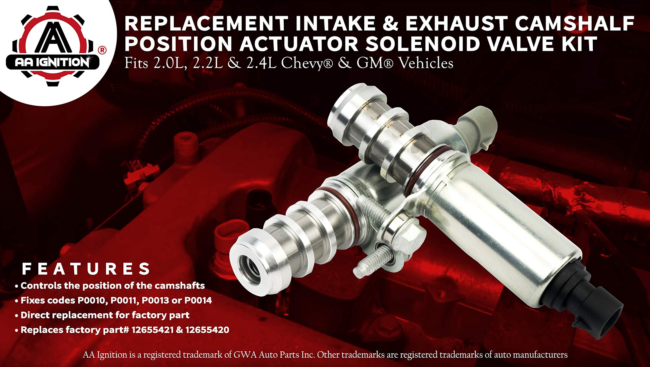 Intake and Exhaust Camshaft Position Actuator Solenoid Valve Kit