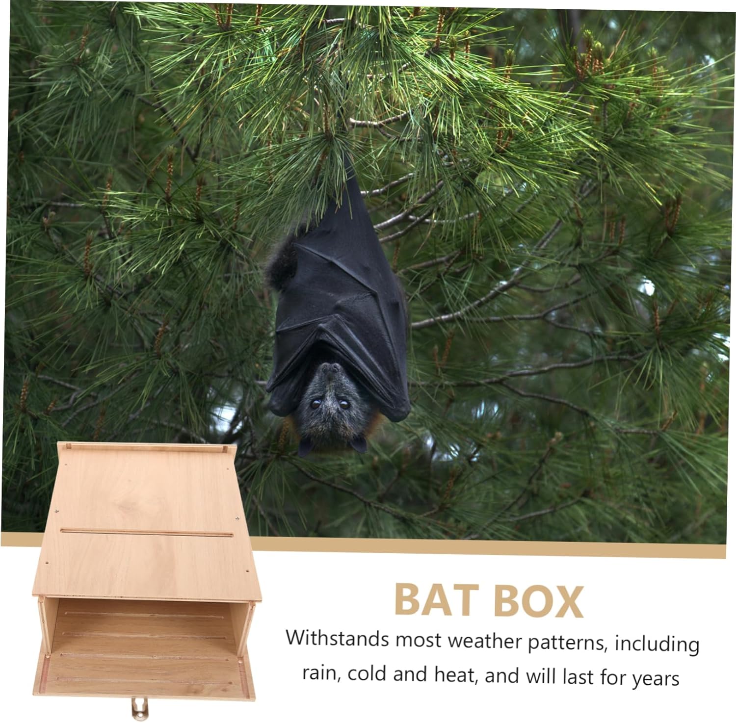 Levemolo Handmade Wooden Bat Box for Outdoors Elegant Bat House Convenient Hanging Feature Your Garden Three Design for Roosting