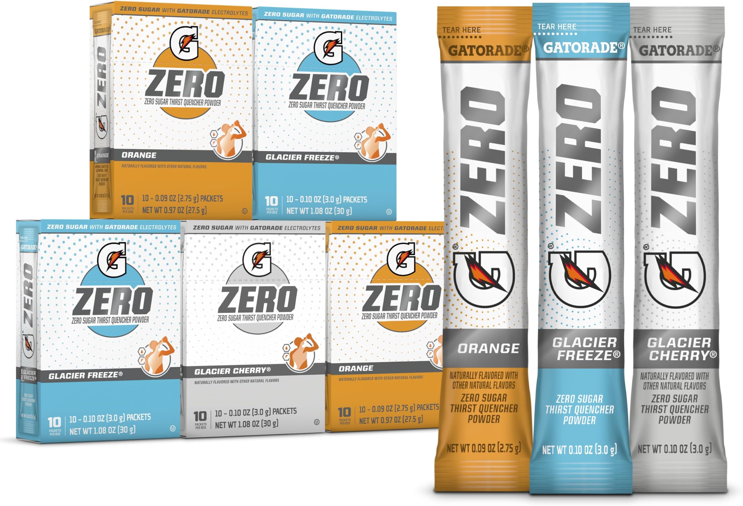Zero Powder, 3 Flavor Variety Pack, 50 Count
