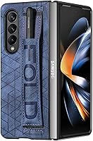Vista 1 de Asuwish Funda de cuero para Samsung Galaxy Z Fold 4 5G 2022 y accesorios para celulares, funda de cuero con soporte para S Pen Ranura Correa de Azul