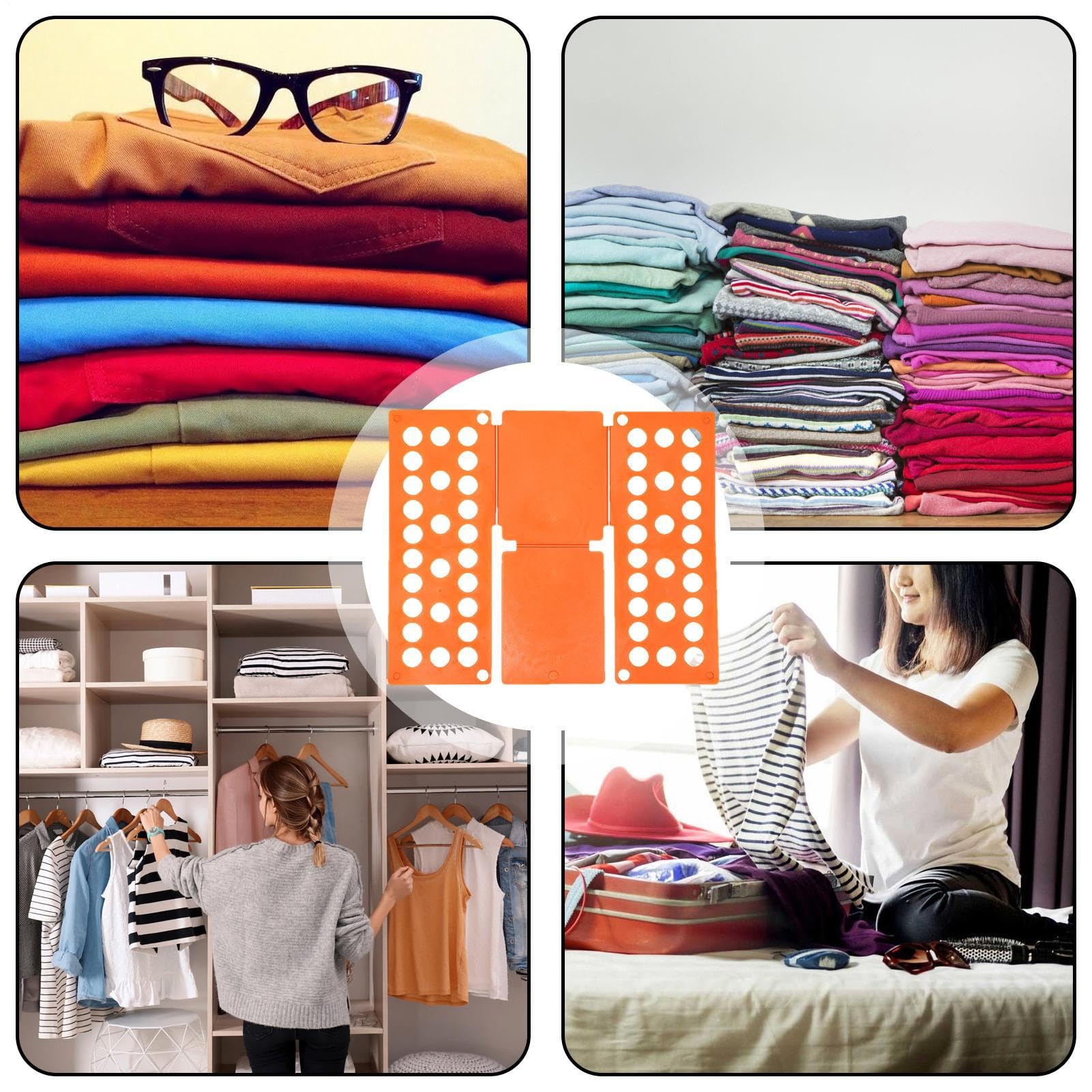 Tabla plegable para ropa, práctico soporte plegable para ropa y hogar, práctico organizador del hogar para viajes, habitación infantil y adultos