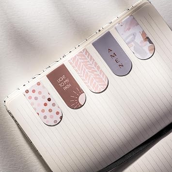 DiverseBee Magnetic Bible Bookmarks - 5 Pack Magnetic Book Marks for Reading Women and Men, Page Markers, Bible Study Supplies and Christian Gifts, Bible Accessories (Light)