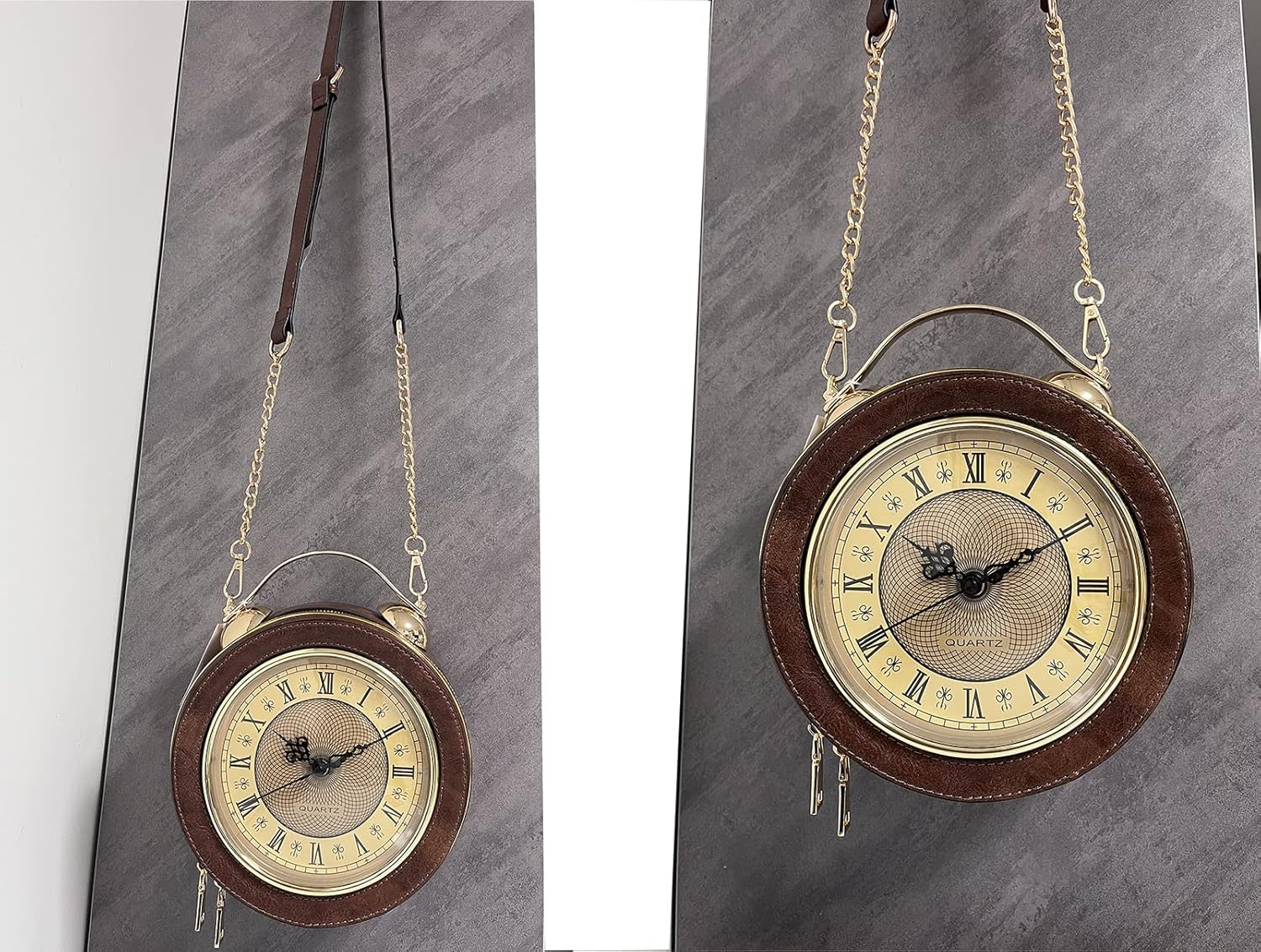 Clock Shaped Purse Women Classic Retro Handbag Crossbody Messenger Shoulder Bag Steampunk Unique Novelty Clock Bag