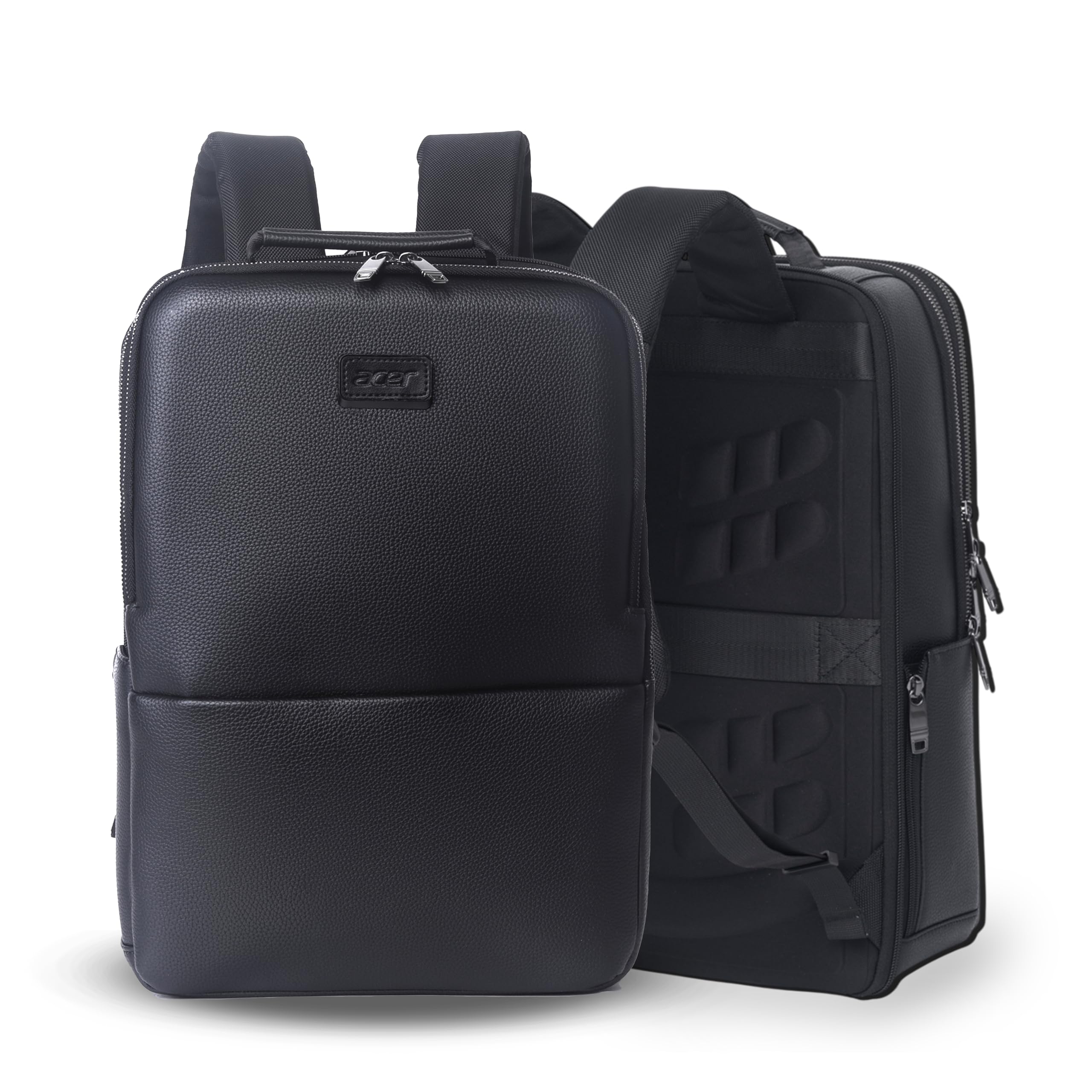 Professional Laptop Backpack 15.6" for Men, Women, Boys, Girls | Premium bags for Gift- Sleek PU Design, USB Charging, Secure Compartments - Black-image-27