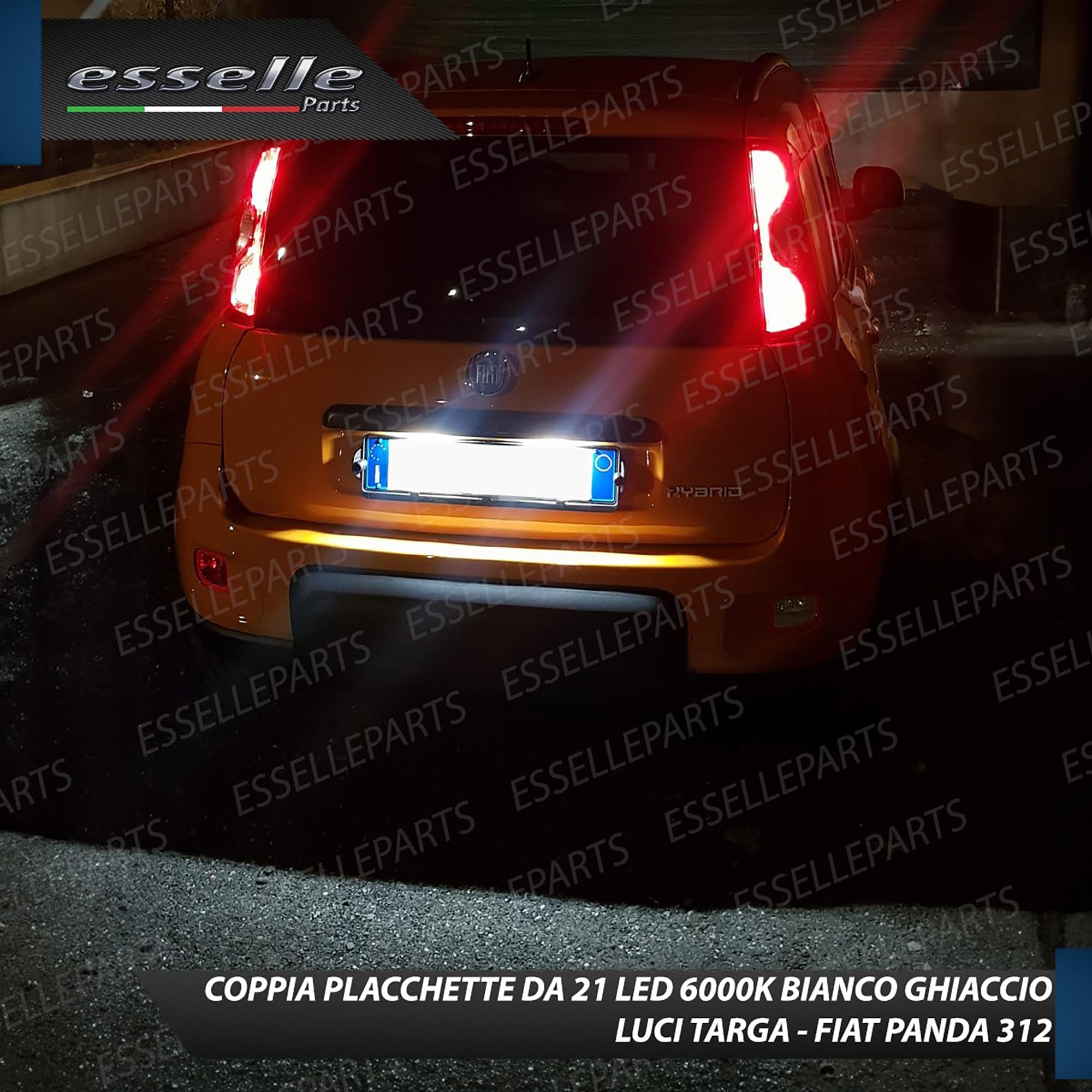 Placchette Luci Targa LED Compatibili con Fiat Panda 312, Panda 169, Pandina 18 SMD CANBUS 6000K Bianco Ghiaccio Plug & Play