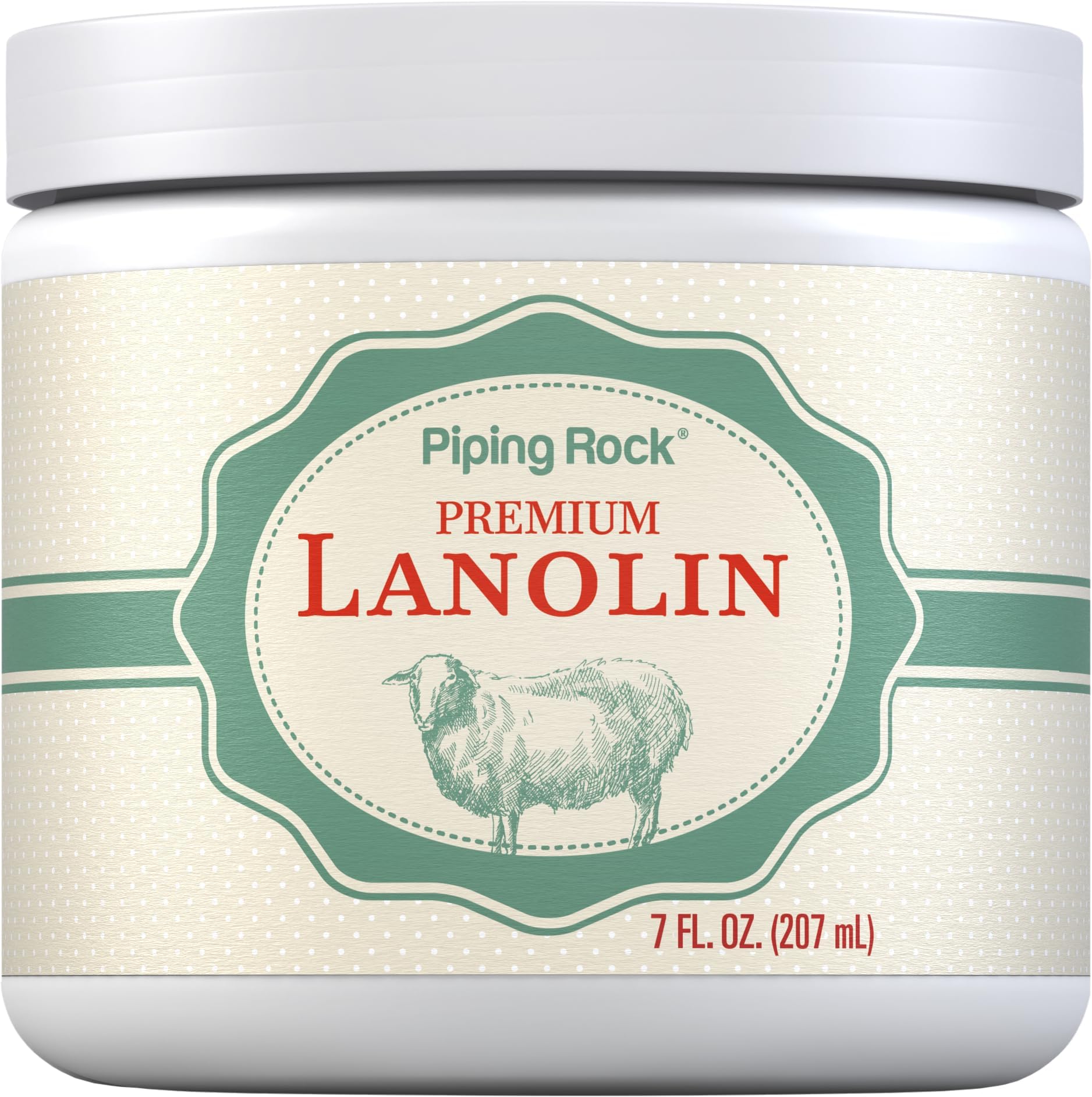 Pure Lanolin Cream 7 fl oz Jar by Piping Rock Health Products
