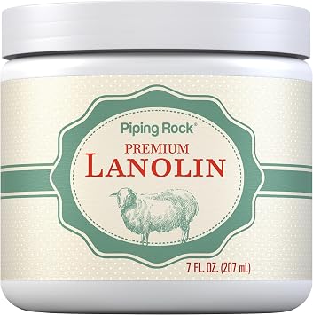 Piping Rock Lanolin Nipple Cream | 7 fl oz | Moisturizing & Soothing Balm for Skin, Face, and Body | Non-GMO, Free of Parabens, SLS & Fragrances