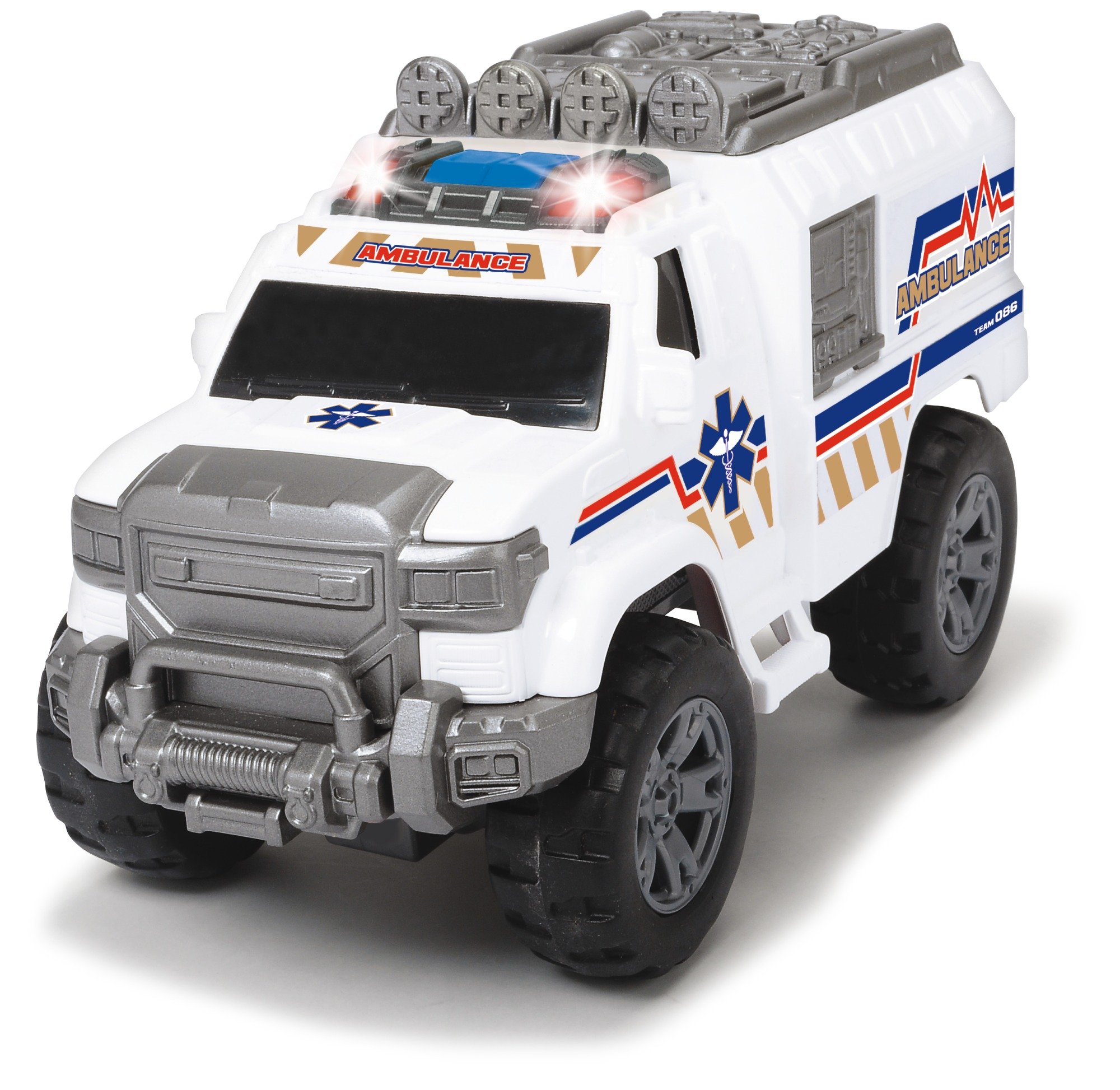 Dickie Toys Ambulancia SEM De 34 Cm – Vehículo De Emergencia Con Luces, Sonido Y Camilla Extraíble – Escala 1:18 Para Niños De 3 Años En Adelante