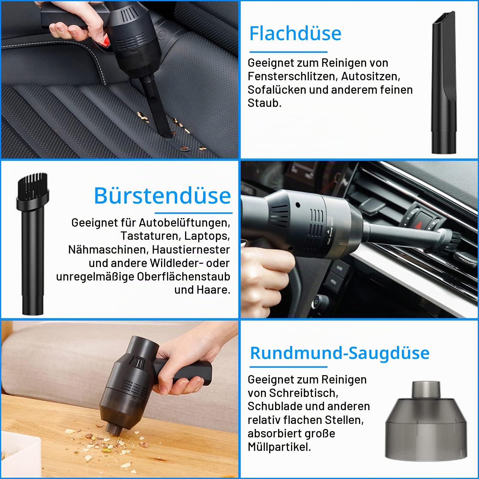 Dealswin Computer Staubsauger Tastaturreiniger wiederaufladbarer Mini-Staubsauger, kabelloser tragbarer Staubsauger - Reiniger zum Reinigen von Staub,Krümeln,Schrott für Laptop,Auto