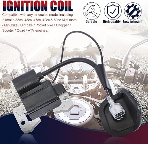 Miniatura 3 de Bobina de encendido para 2 tiempos 33cc 43cc 47cc 49cc 50cc Mini Moto Dirt Pocket Bike Chopper Scooter Kids Quad ATV Minimoto