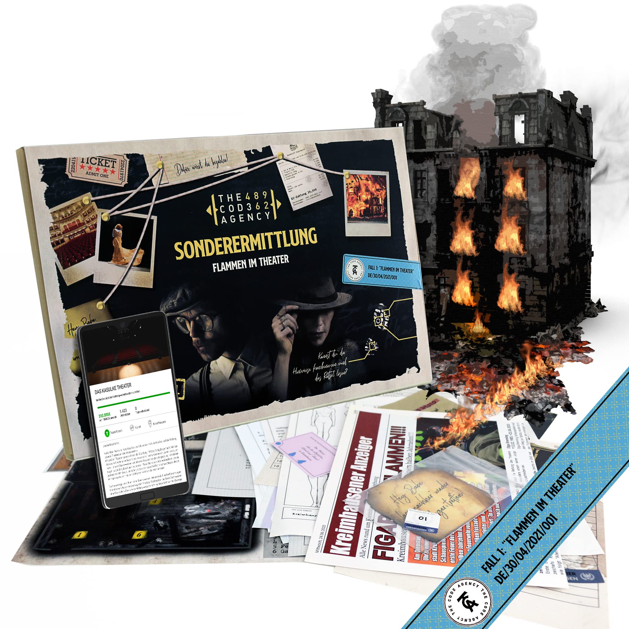 The Code Agency Special Determination Crime Game Fall 1 - Flames in the Theatre - Escape Room Game - Crime Scene Game - Detective Game