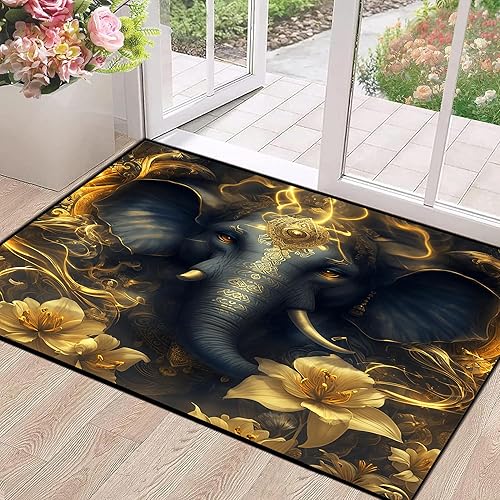 Miniatura 58 de Alfombra de área de 5' x 7' para Navidad, alfombra para dormitorio y sala de estar, alfombra decorativa de Navidad, alfombra antideslizante