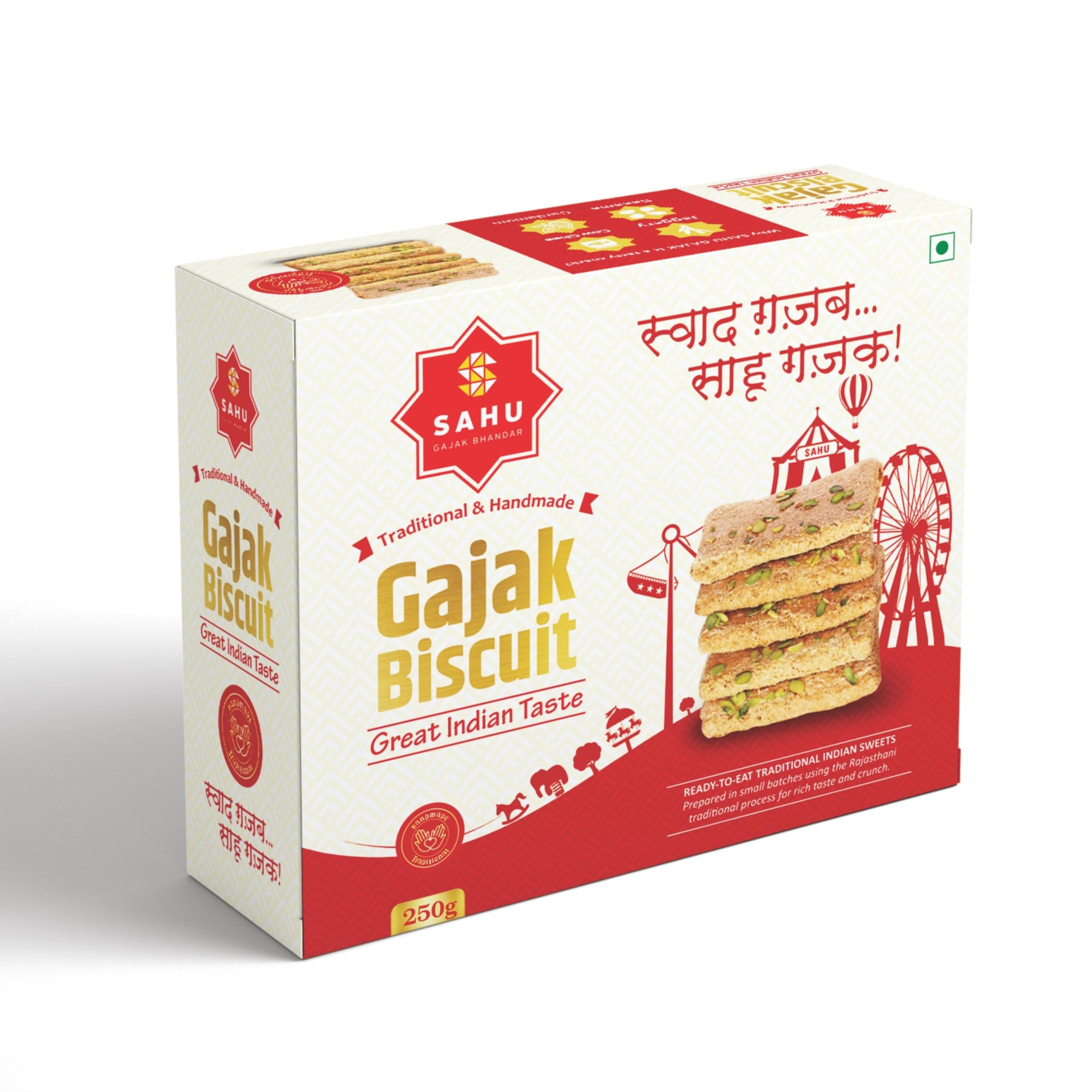 SAHU GAJAK BHANDAR Gajak Biscuit 250 Gram | No Added Preservatives and Colours | Gajjak | Gachak | Gazak Sweets | Gazak-picture-24