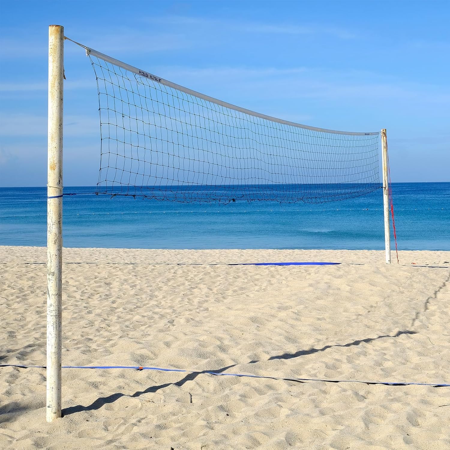 Linee 2 in 1 per beach volley, marcatura del campo da gioco con linea centrale, linee di campo da pallavolo portatile da fissare per spiaggia sabbiosa e prato, pallavolo, linee di spazio per sport